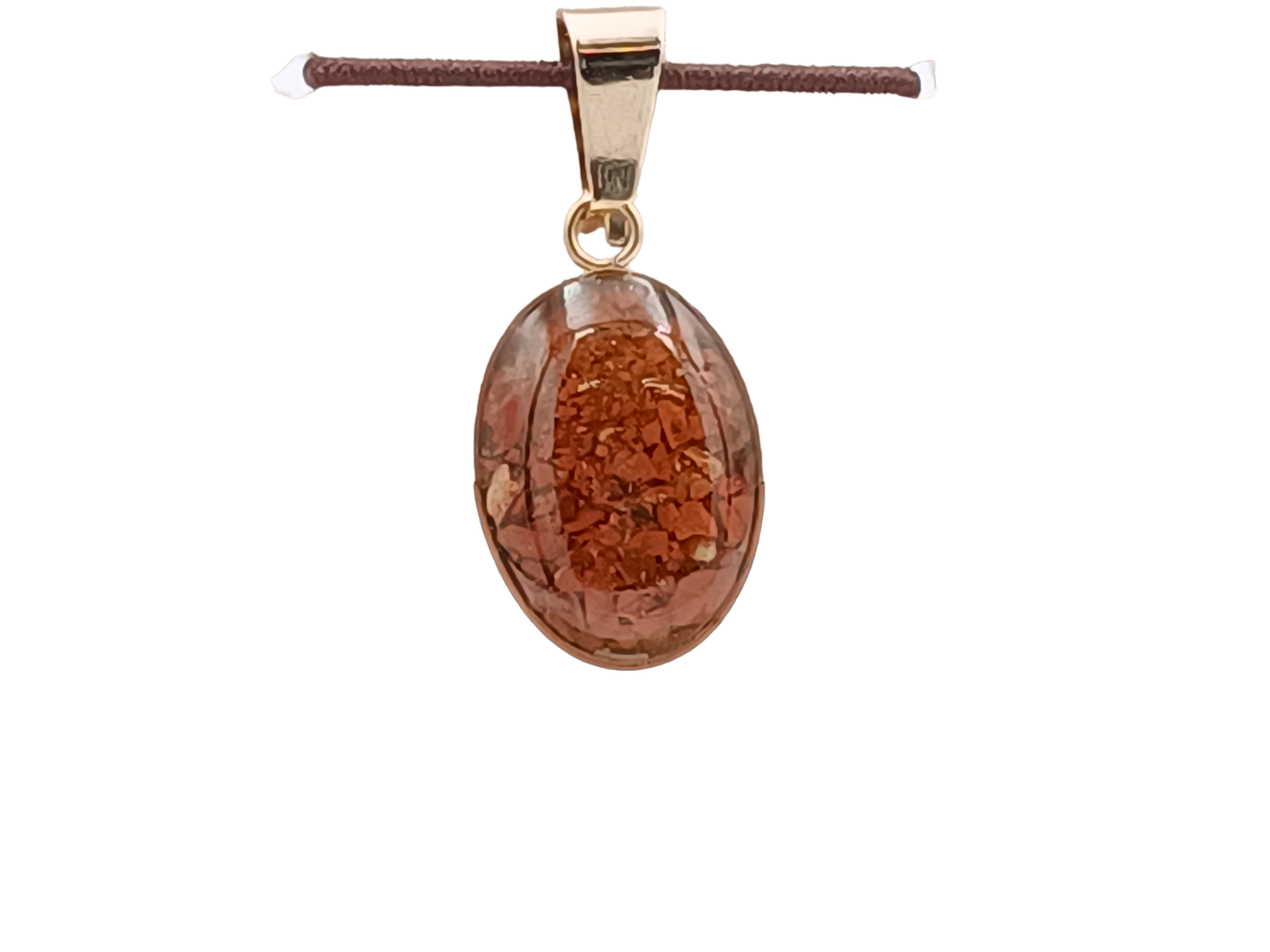 Jaspis Schmuckanhänger - Oval 14mm