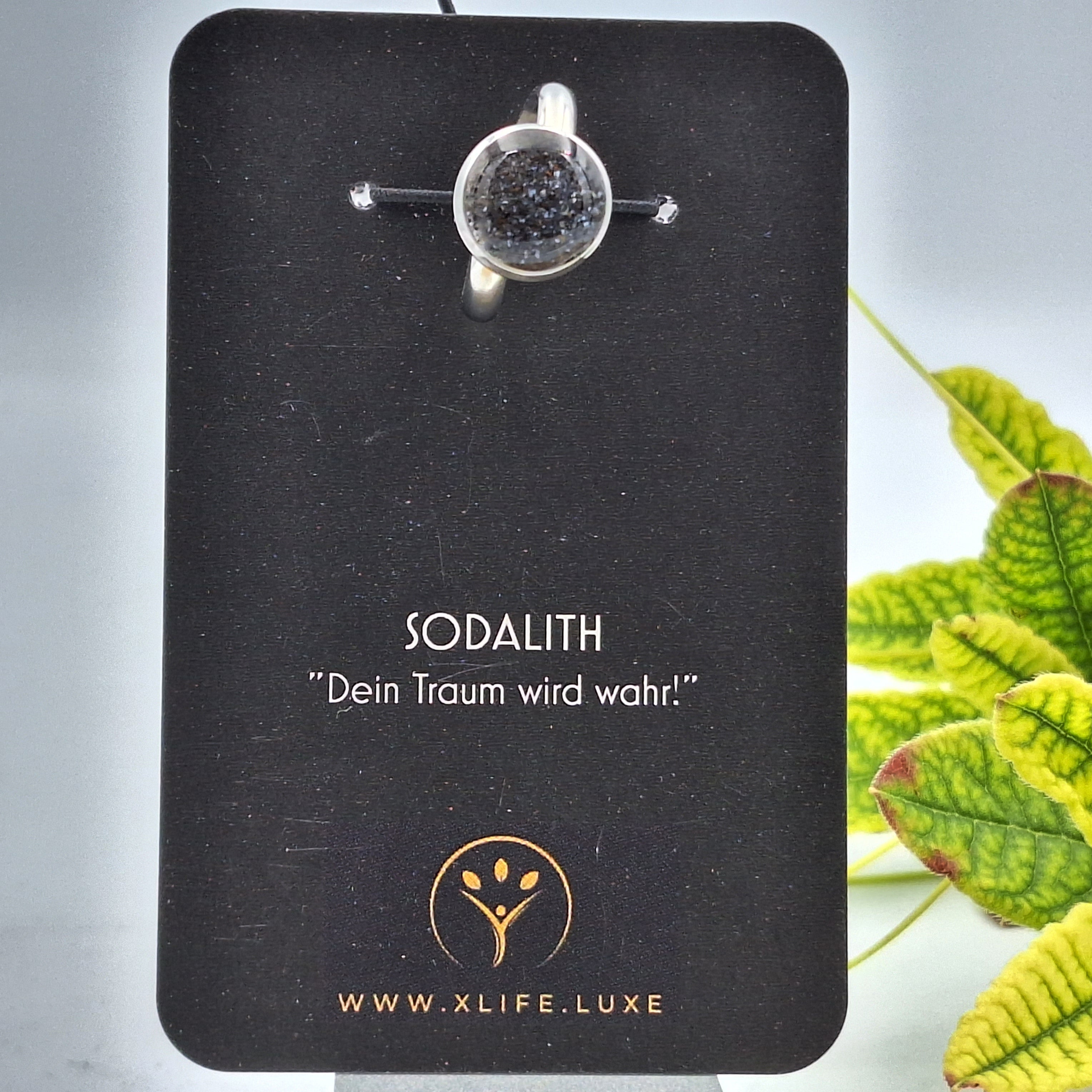 Sodalith Edelstahl Ring 12mm