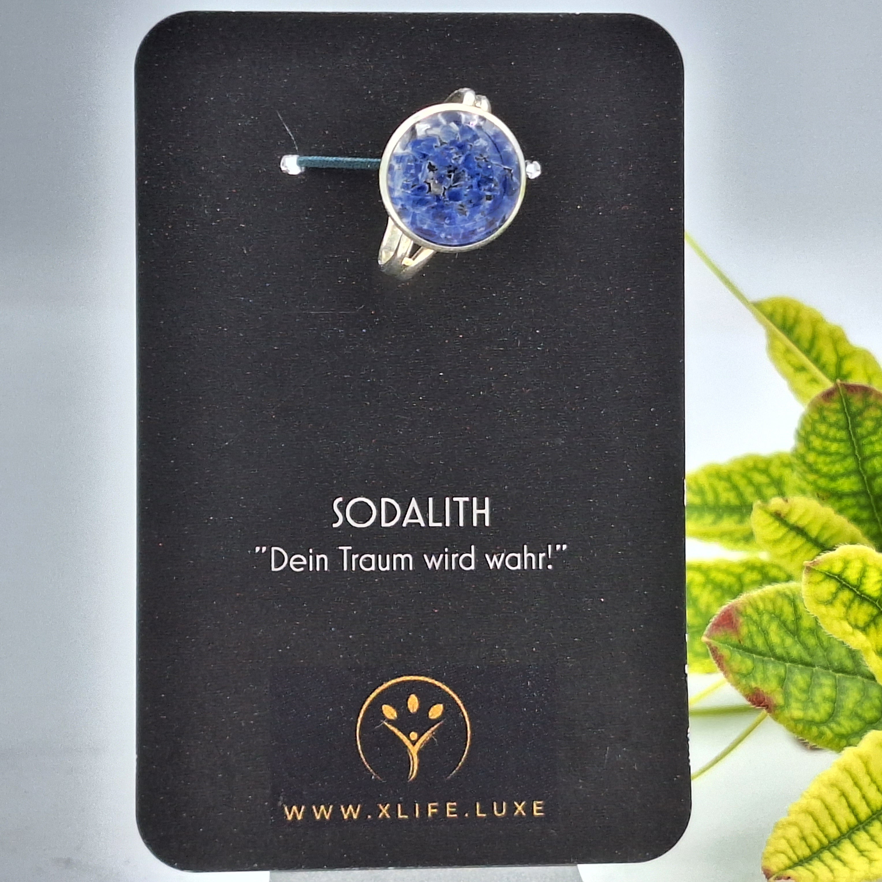 Sodalith Messing Ring 14mm