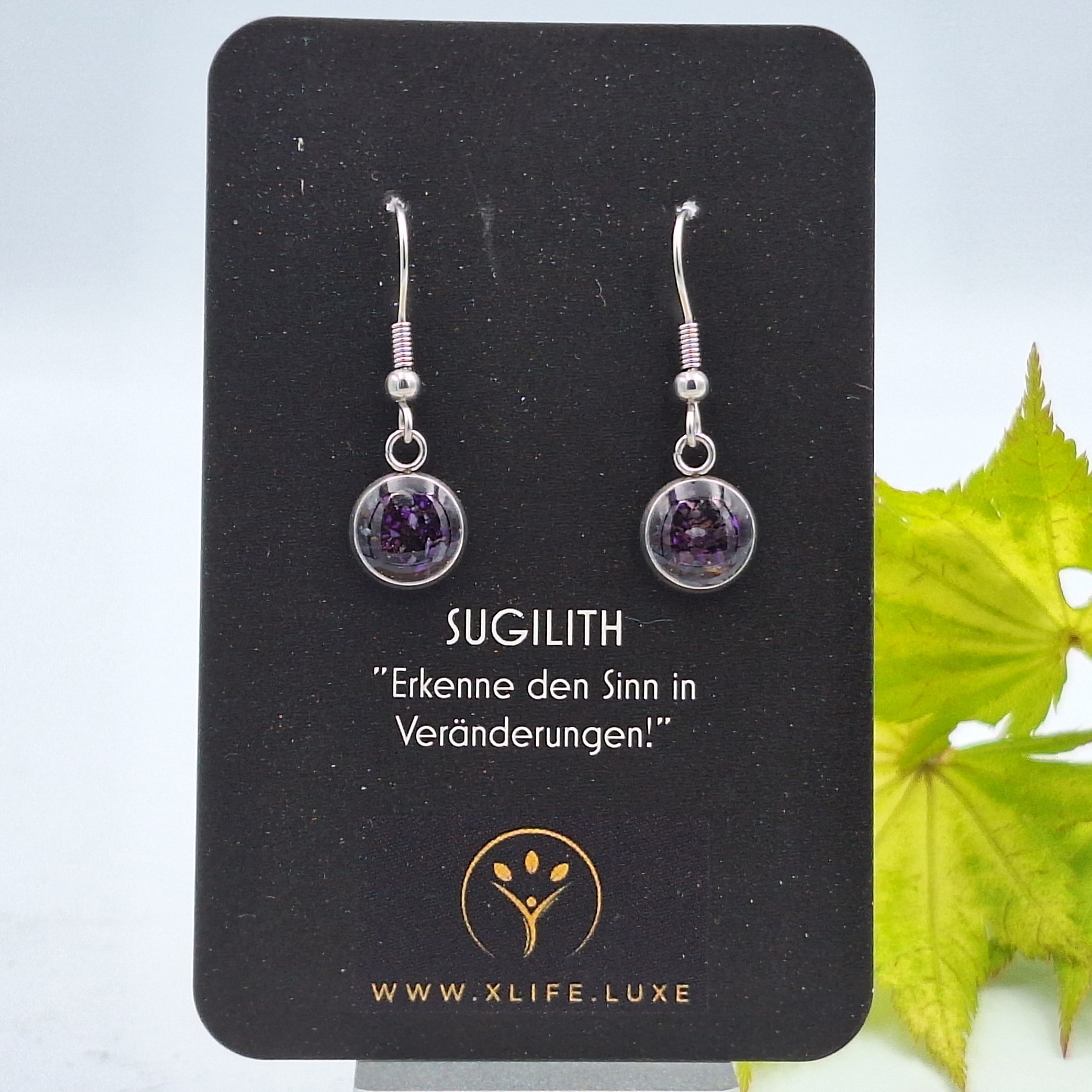 Ohrhänger Sugilith 10mm Edelstahl