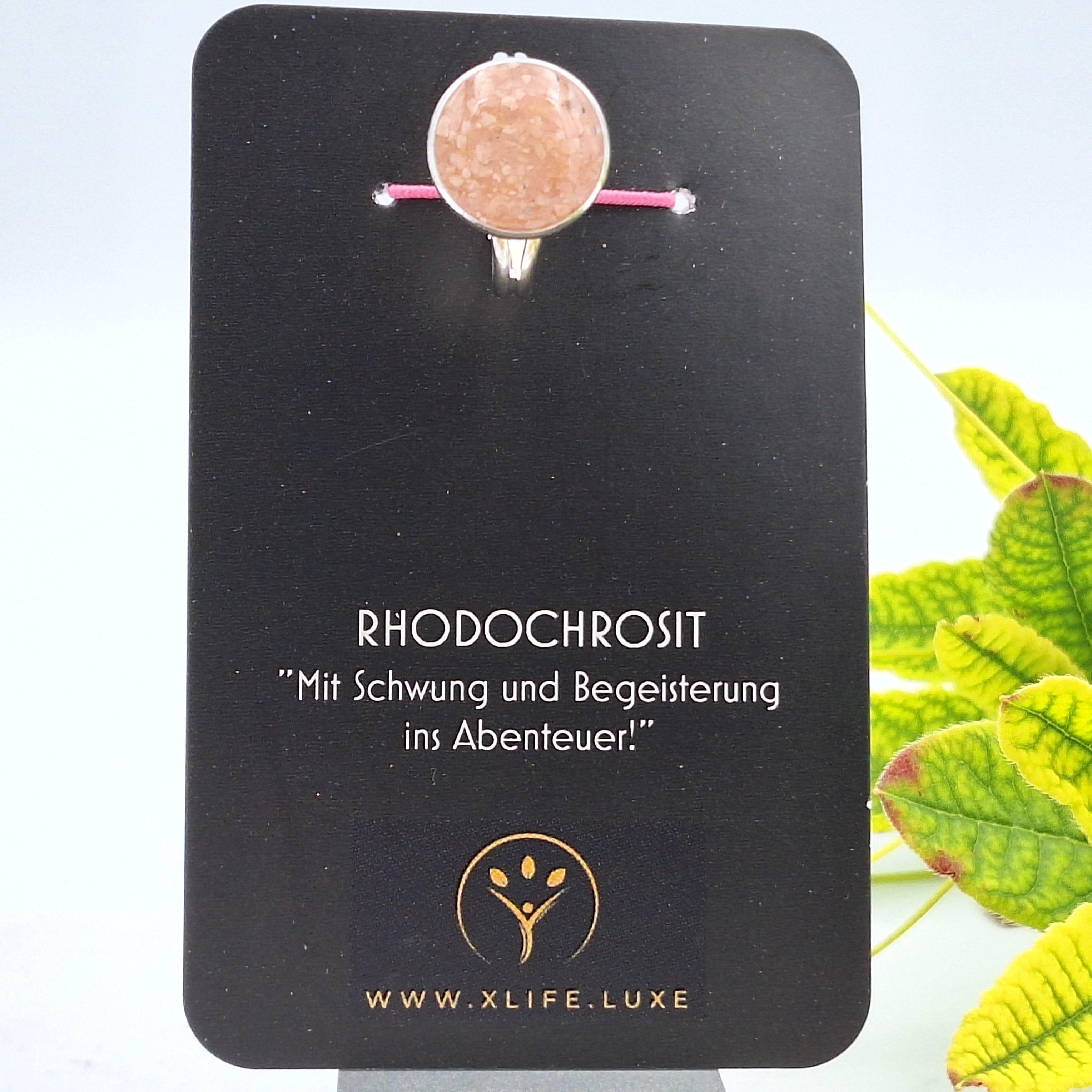 Rhodochrosit Messing Ring 14mm