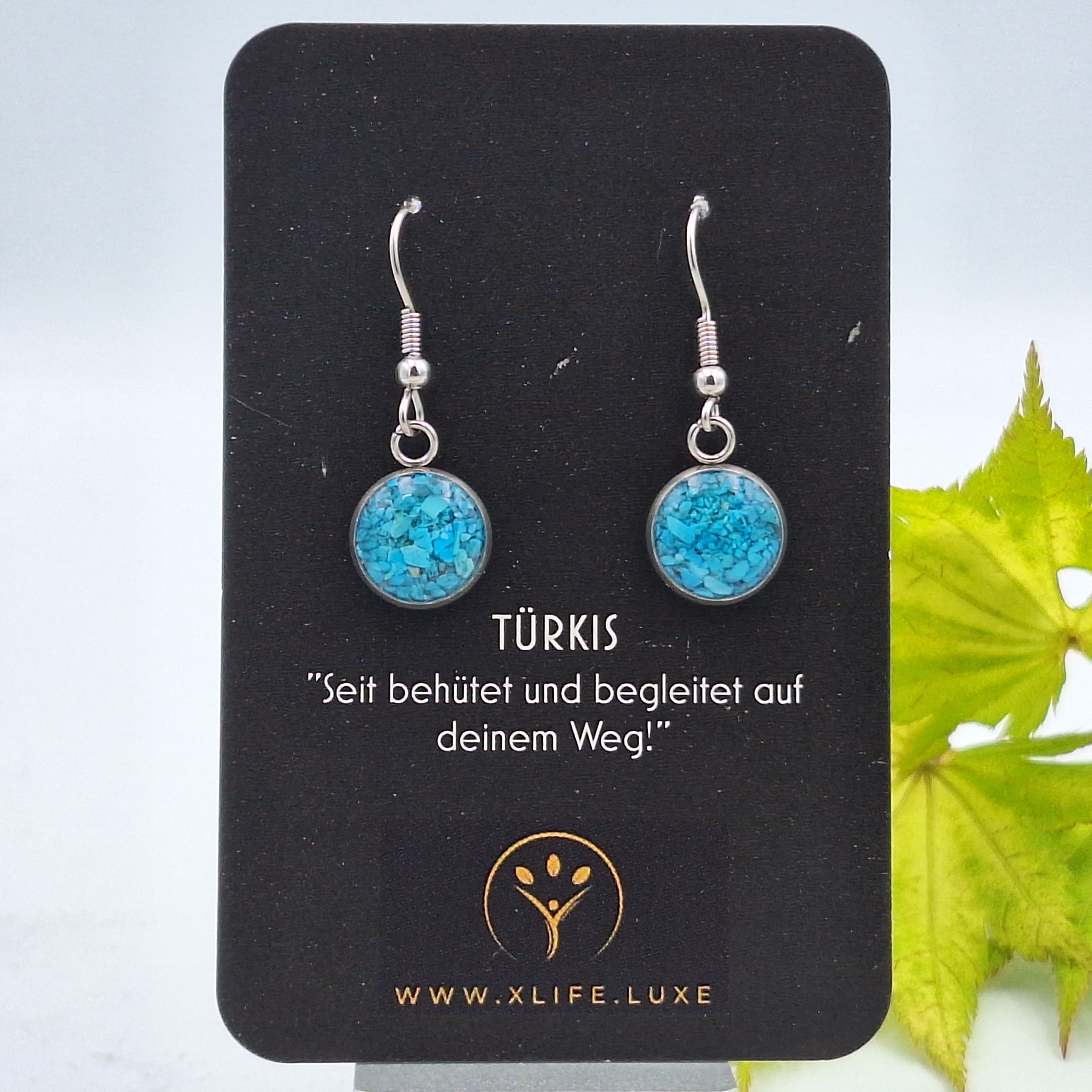 Ohrhänger Türkis 12mm Edelstahl