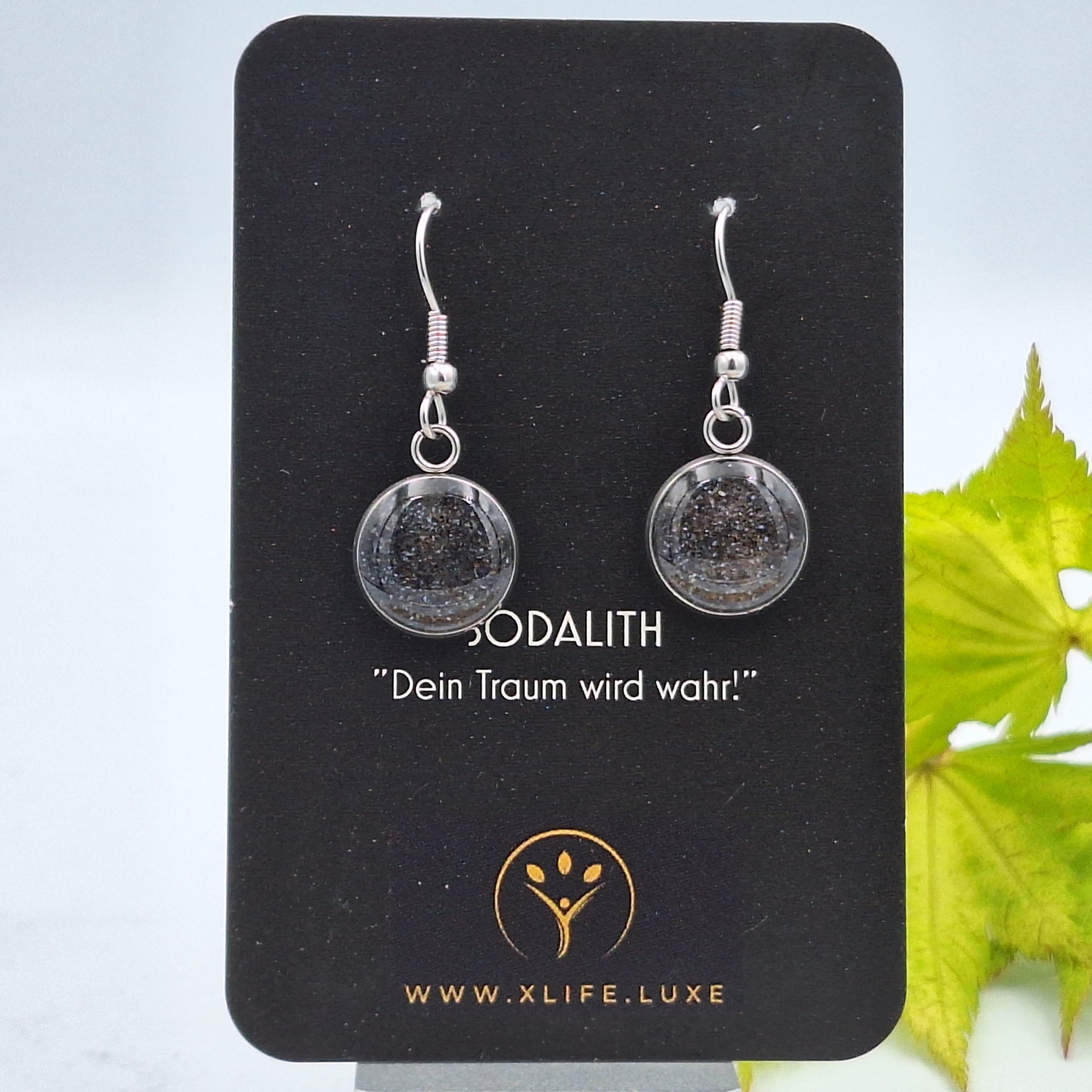 Ohrhänger Sodalith 14mm Edelstahl