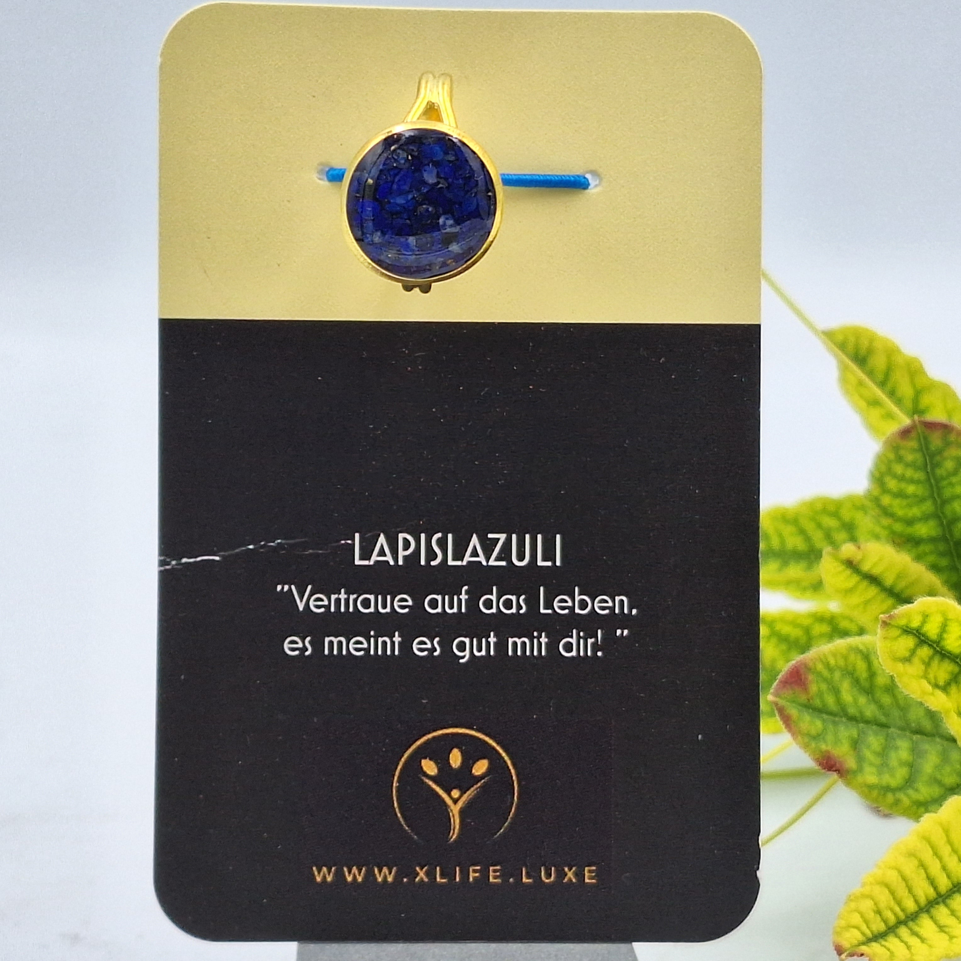 Lapislazuli Messing Ring 14mm gold