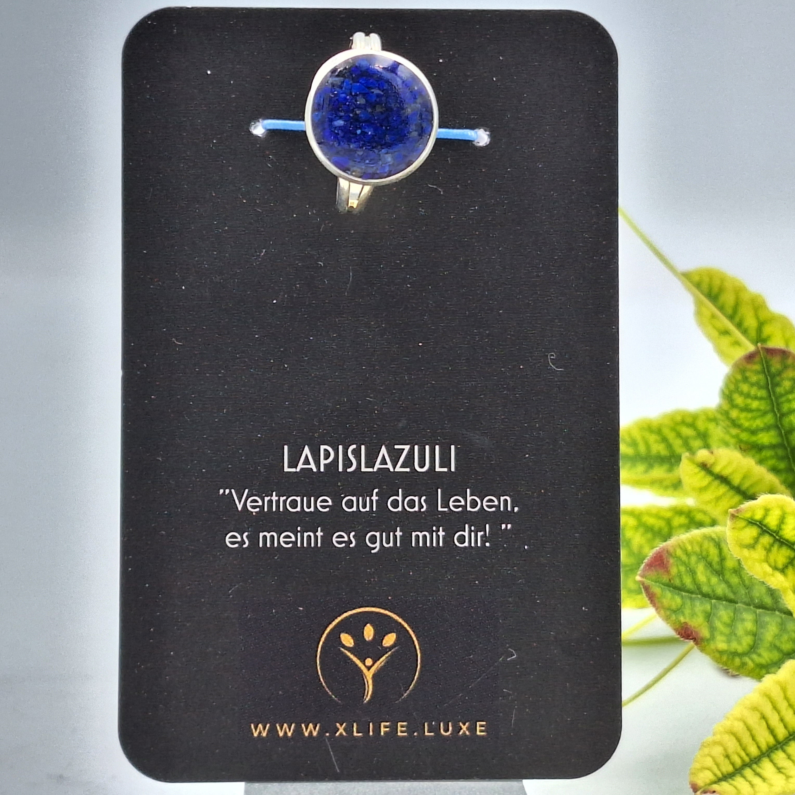 Lapislazuli Messing Ring 14mm
