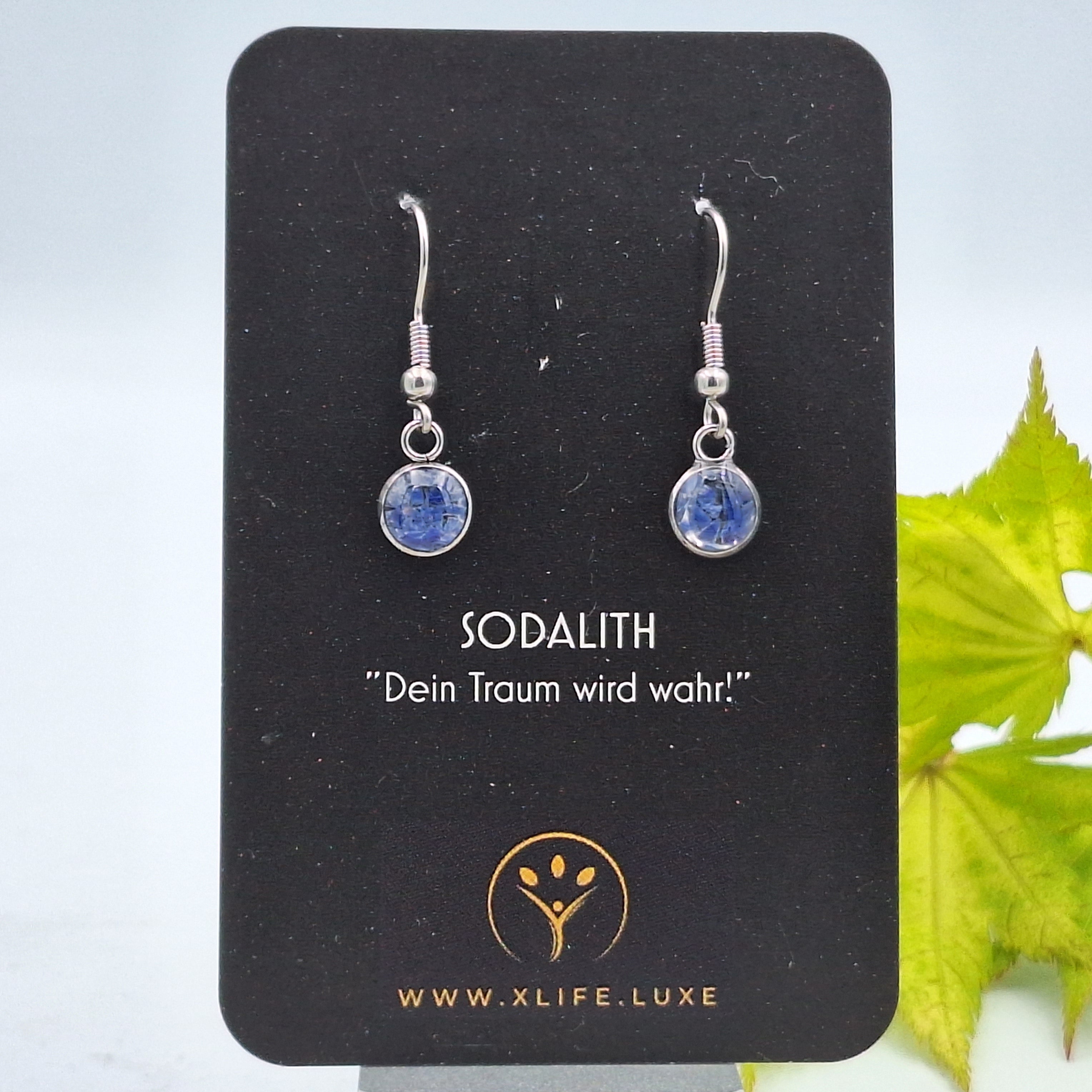 Ohrhänger Sodalith 8mm Edelstahl