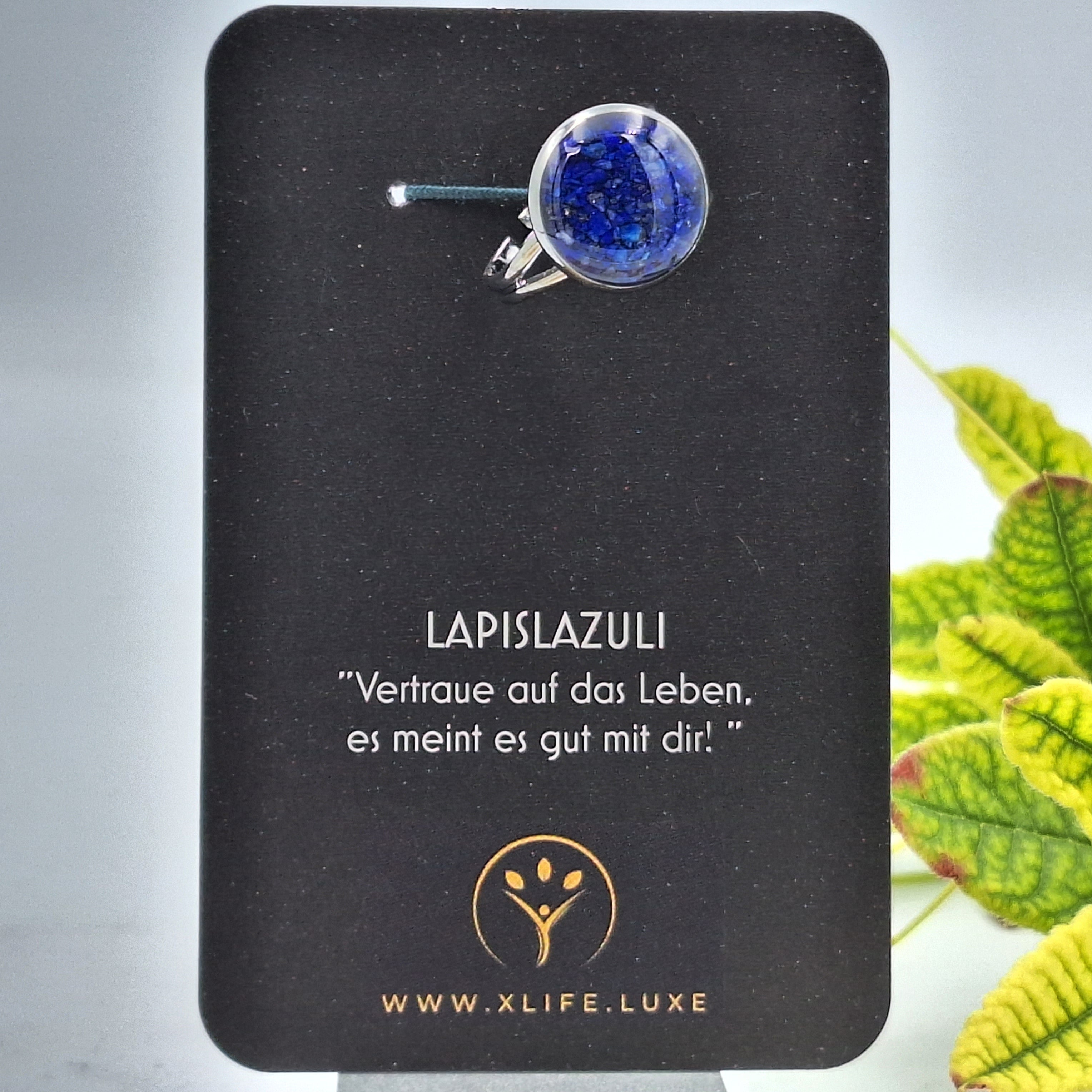 Lapislazuli Messing Ring 14mm