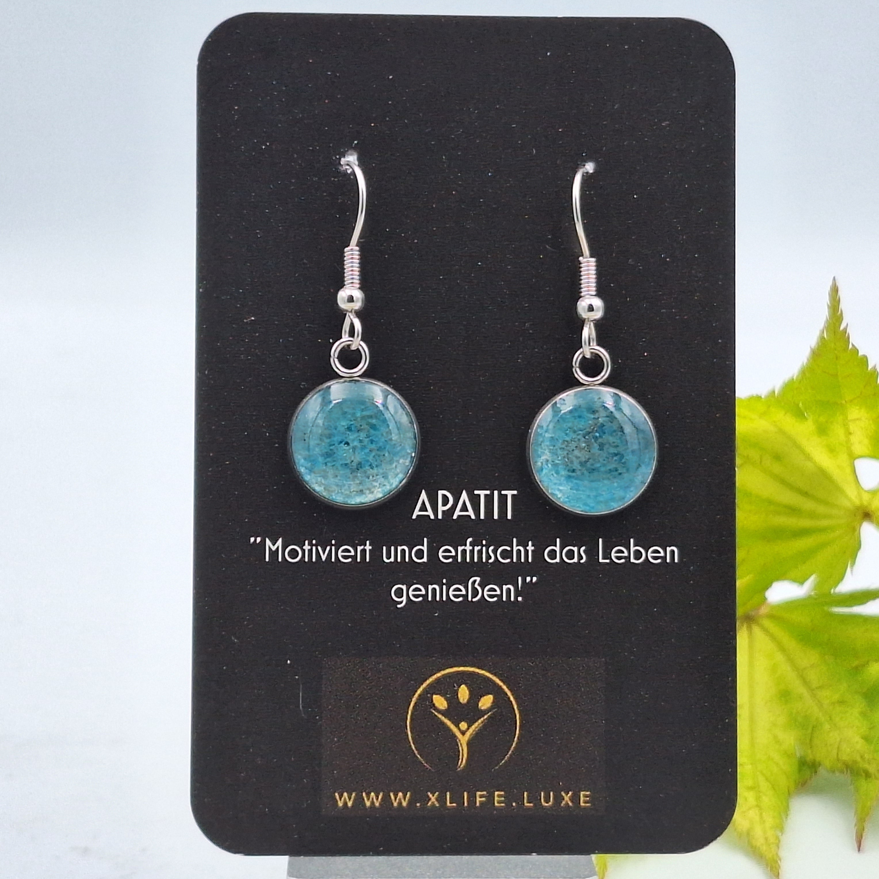 Ohrhänger Apatit 14mm Edelstahl