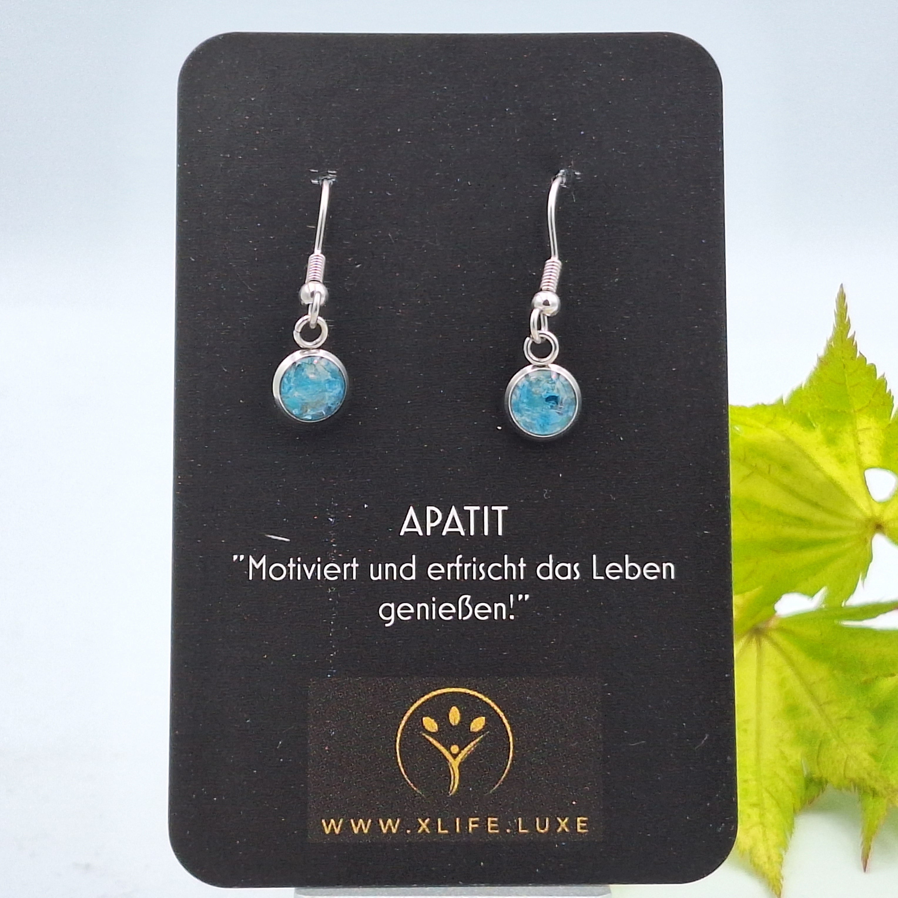 Ohrhänger Apatit 8mm Edelstahl