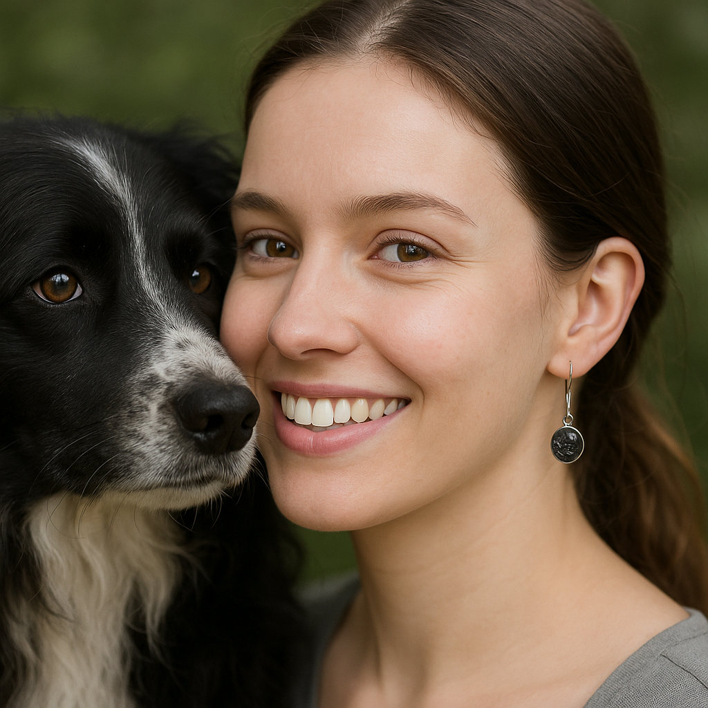 Ohrhänger Anthrazit mit Ihrem persönlichen Tierhaarschmuck