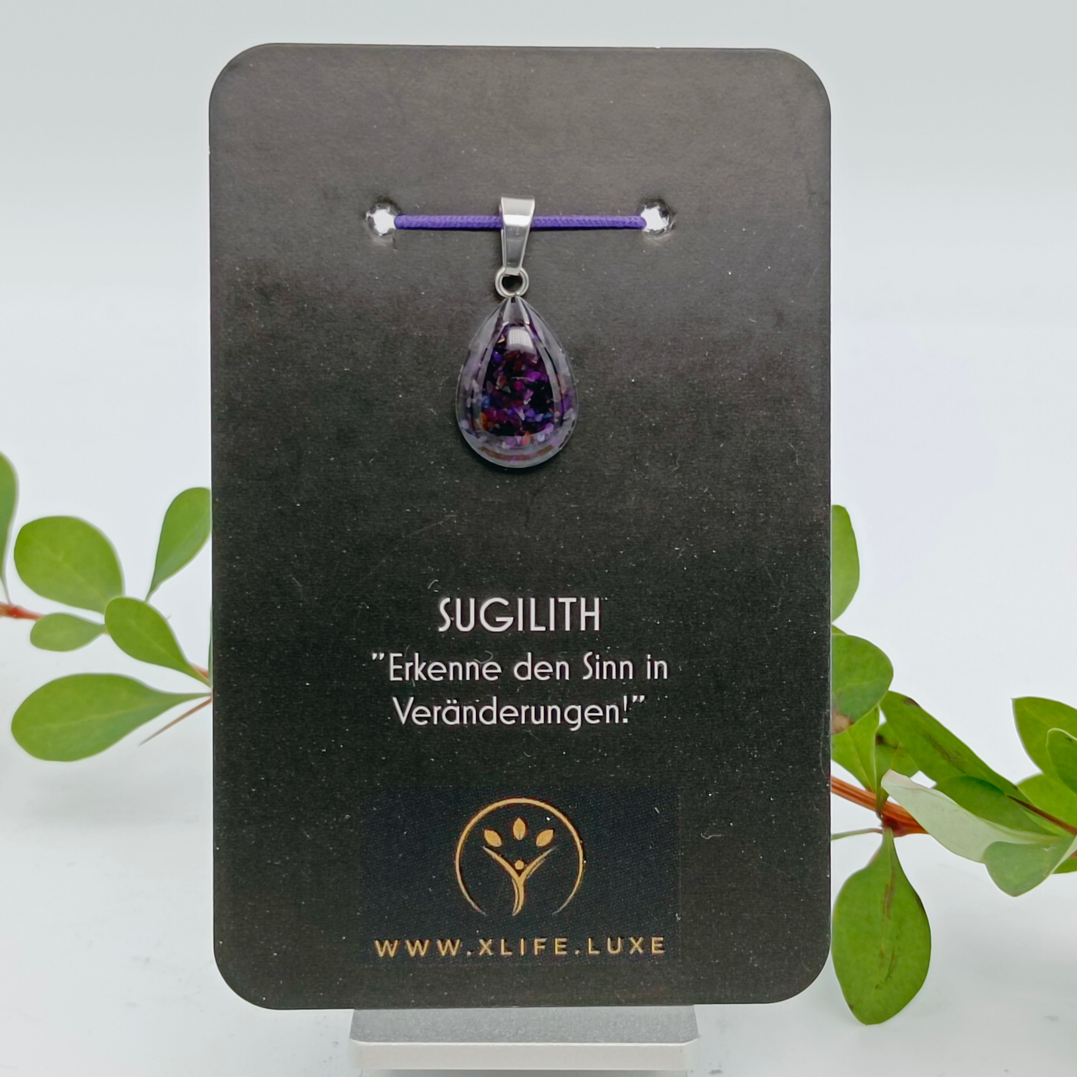 Sugilith Schmuckanhänger - Tropfen 14 mm