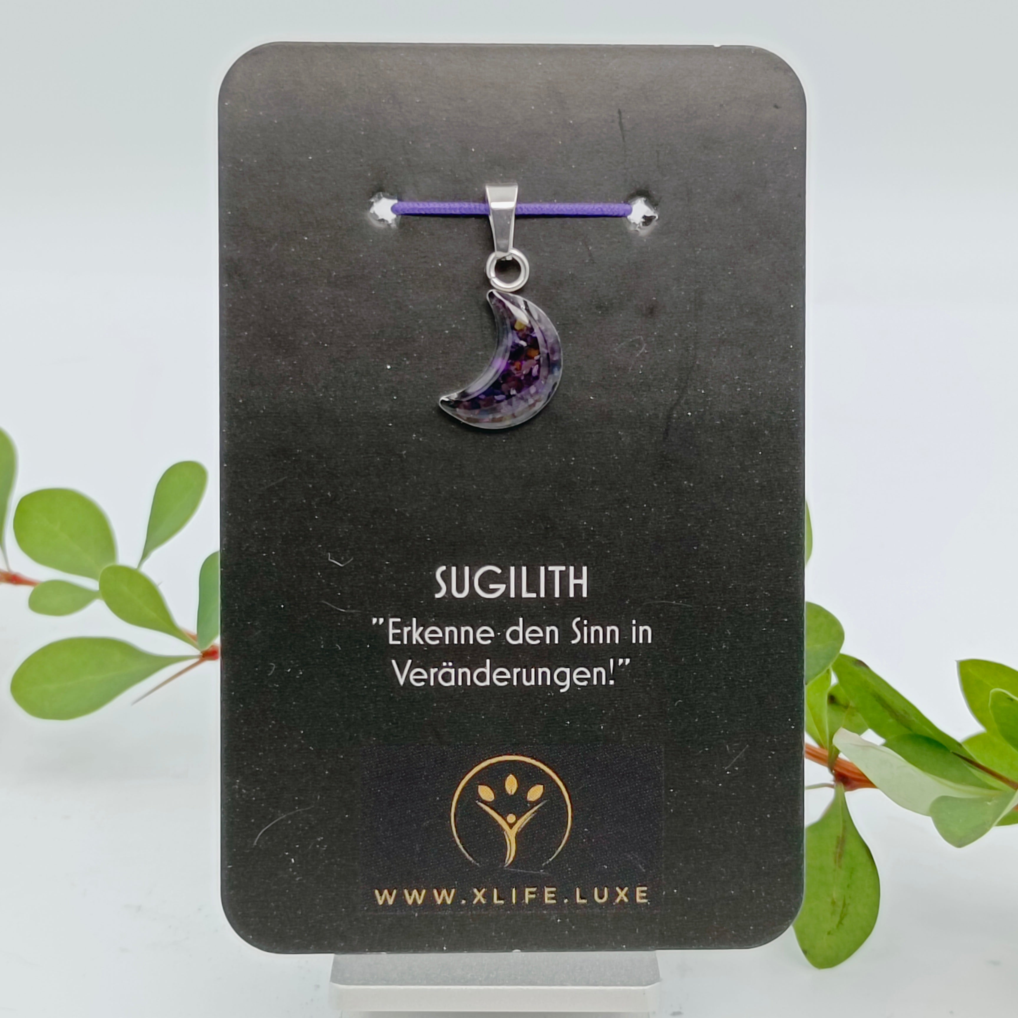 Sugilith Schmuckanhänger - Mond 14 mm