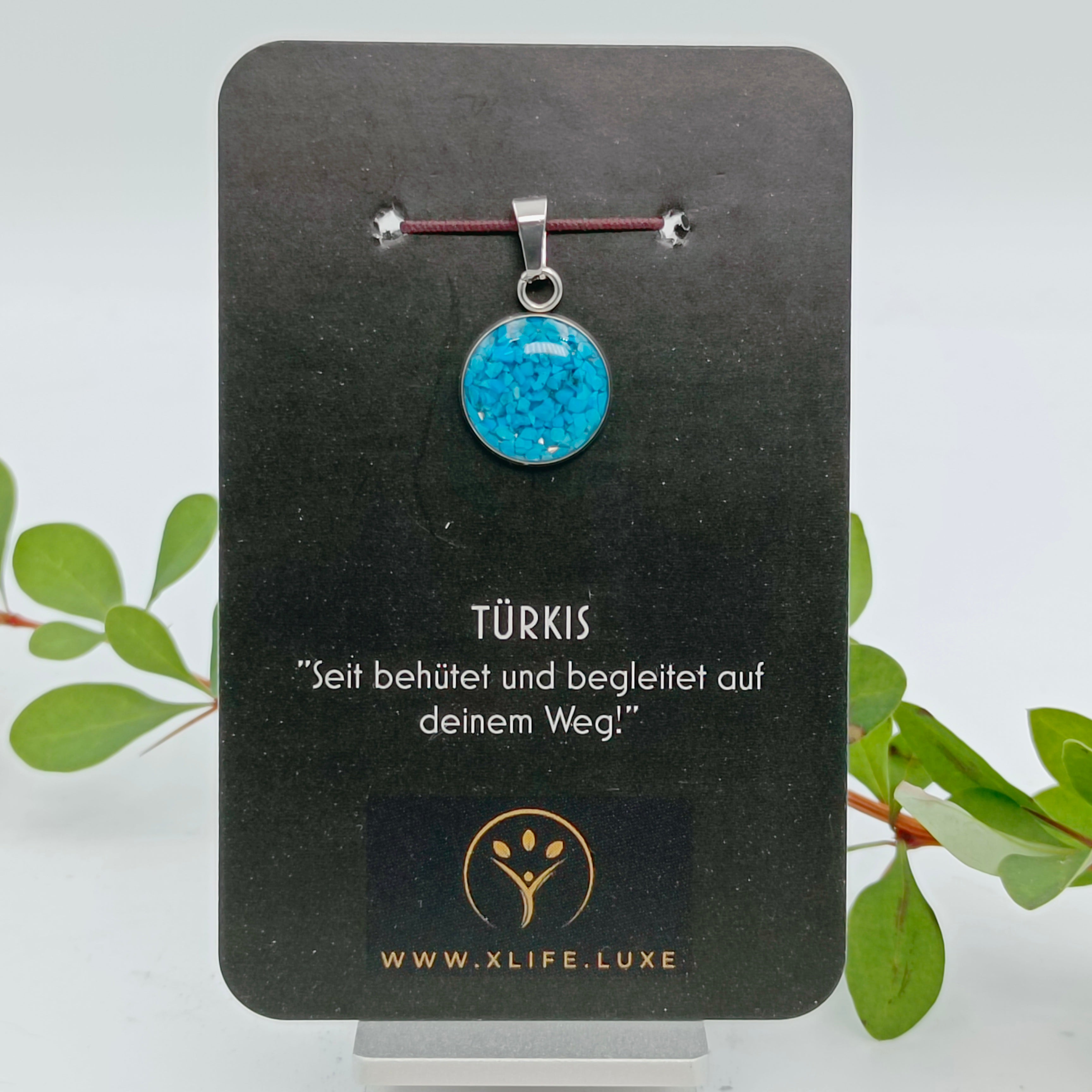 Türkis Schmuckanhänger - Rund 14 mm