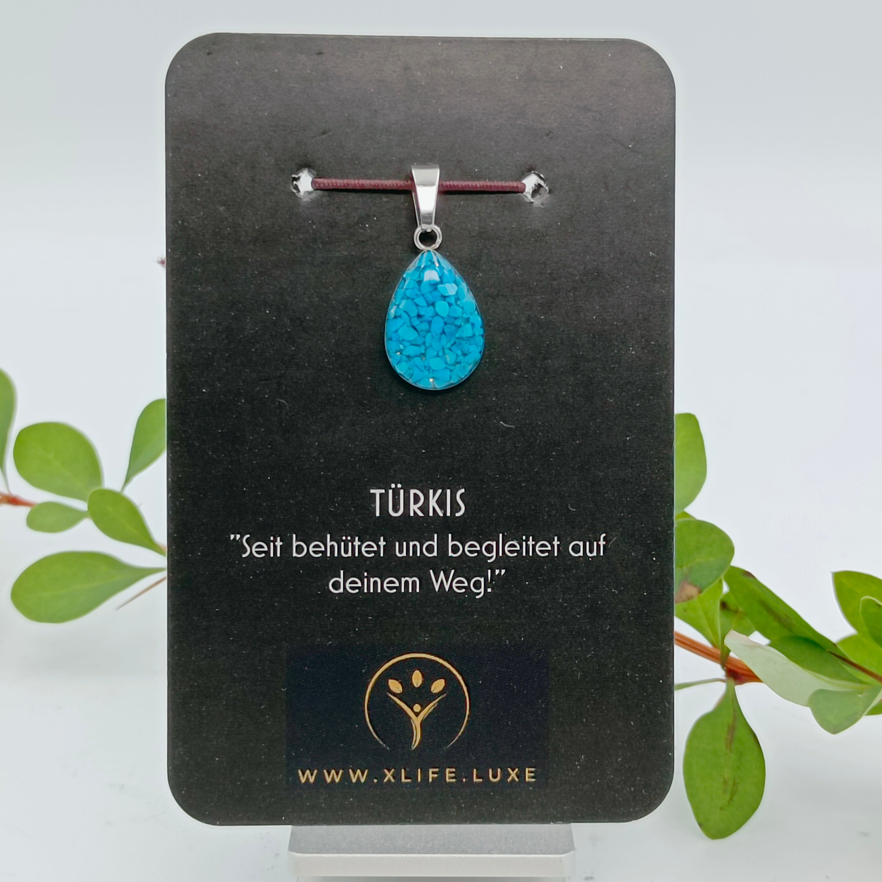 Türkis Schmuckanhänger - Tropfen 14 mm