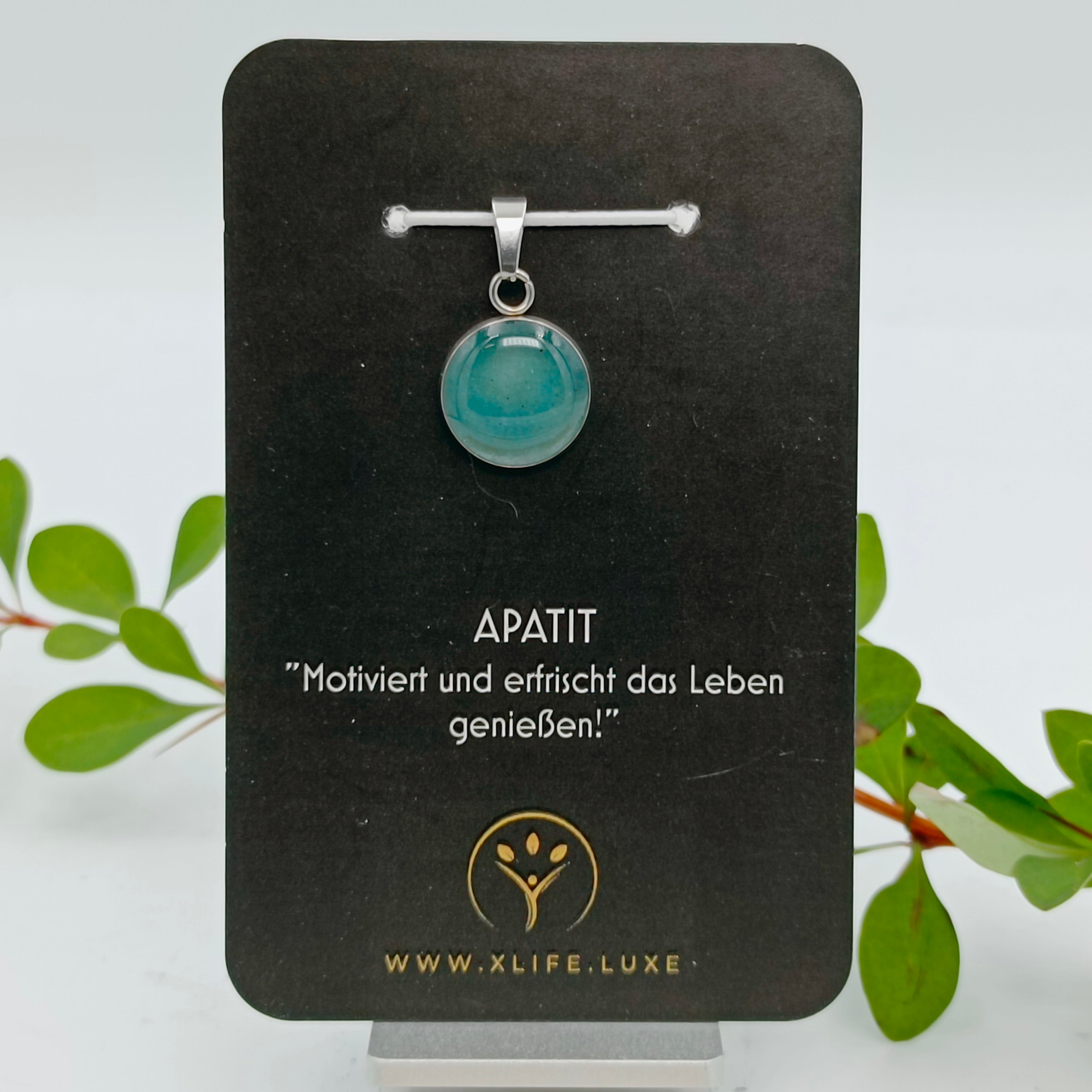 Apatit Schmuckanhänger - Rund 14mm