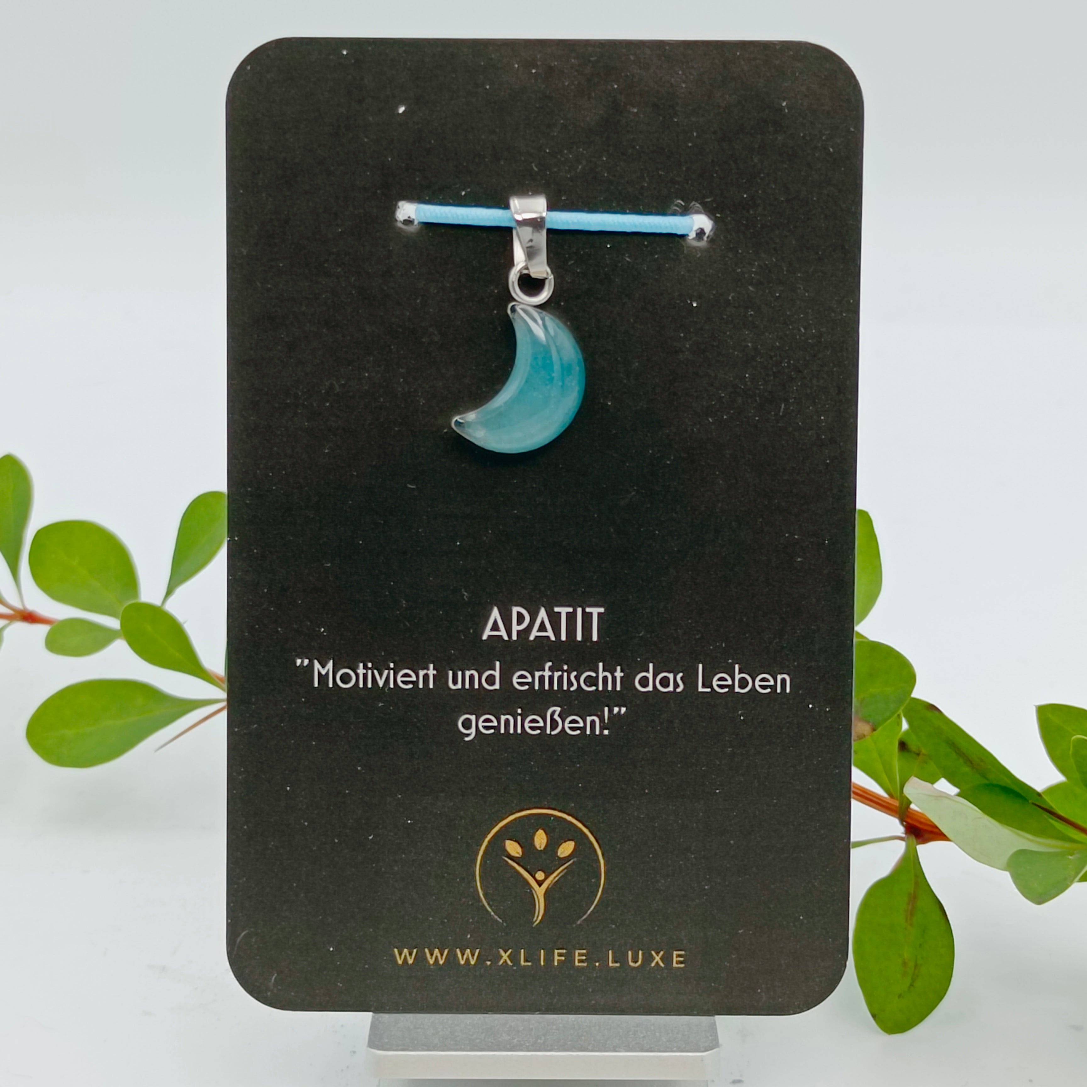 Apatit Schmuckanhänger - Mond 14mm