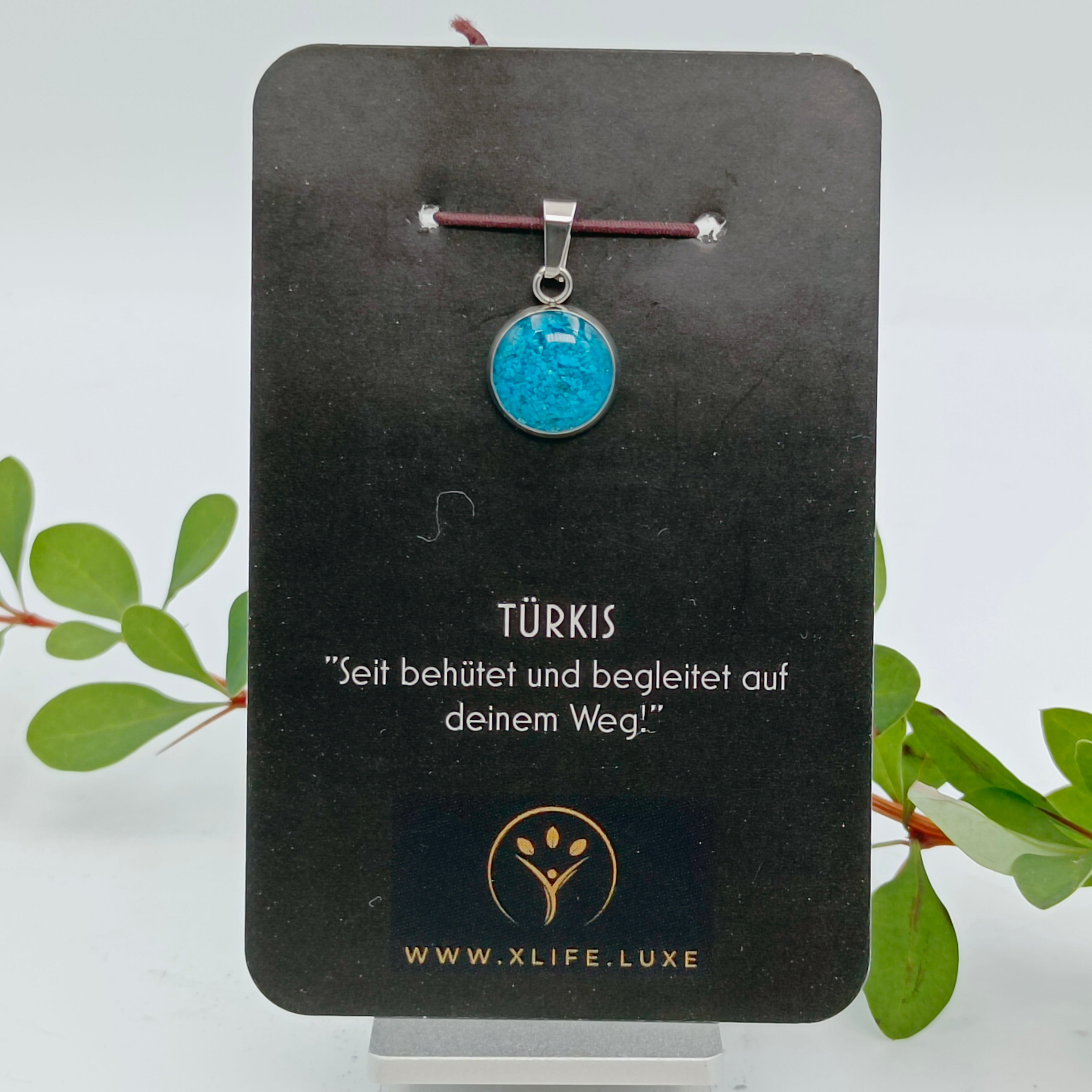 Türkis Schmuckanhänger - Rund 12mm