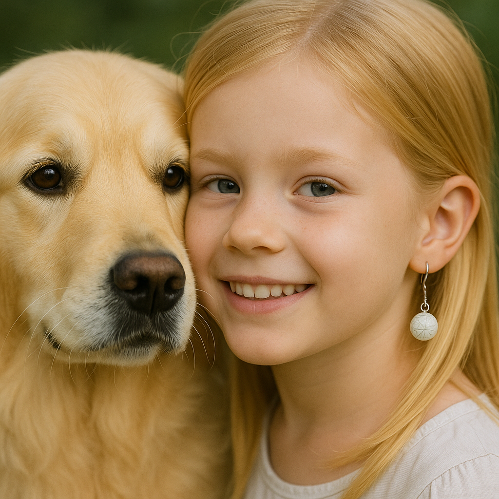 Ohrhänger Perlweiß mit Ihrem persönlichen Tierhaarschmuck