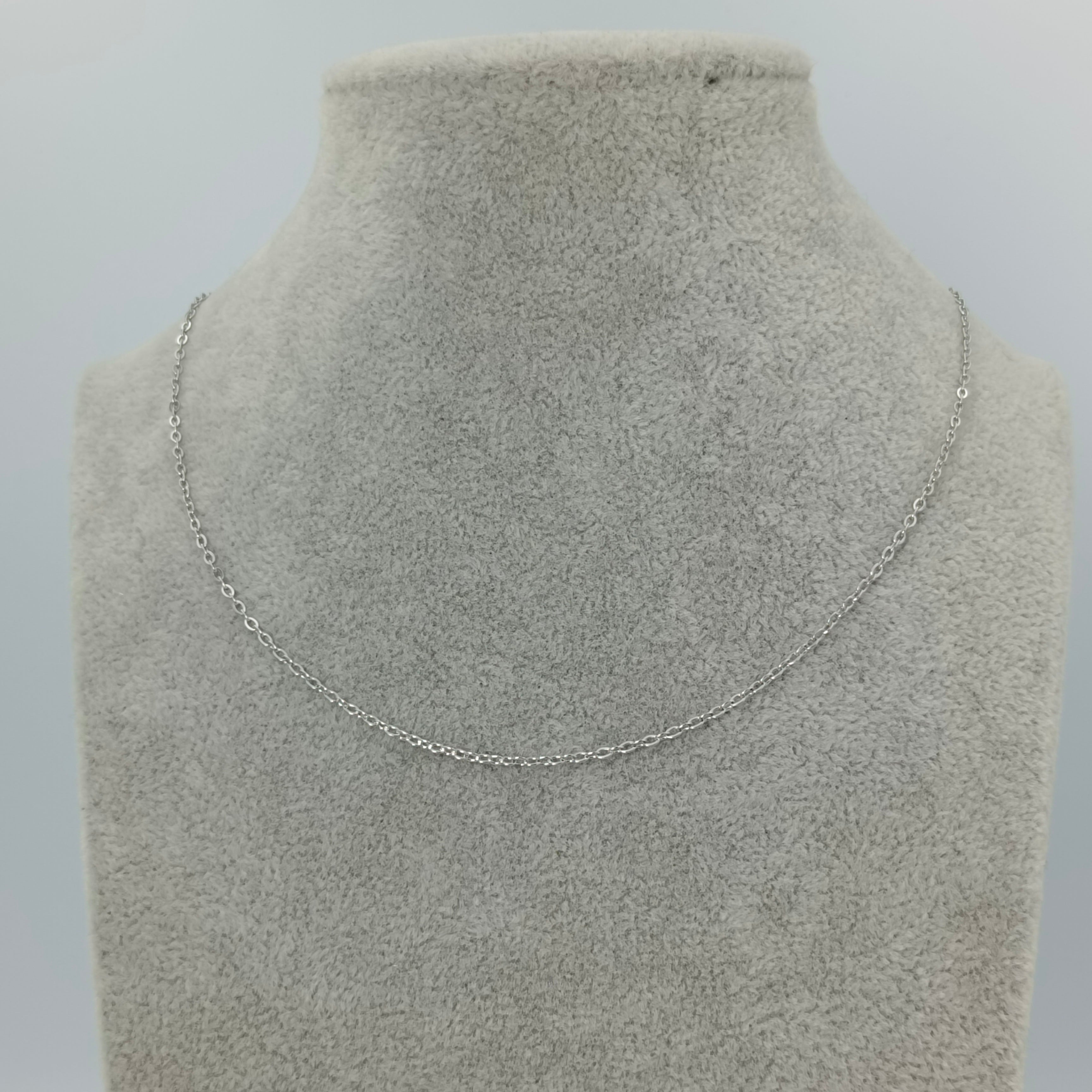 Halskette 45cm Edelstahl Farbe Silber