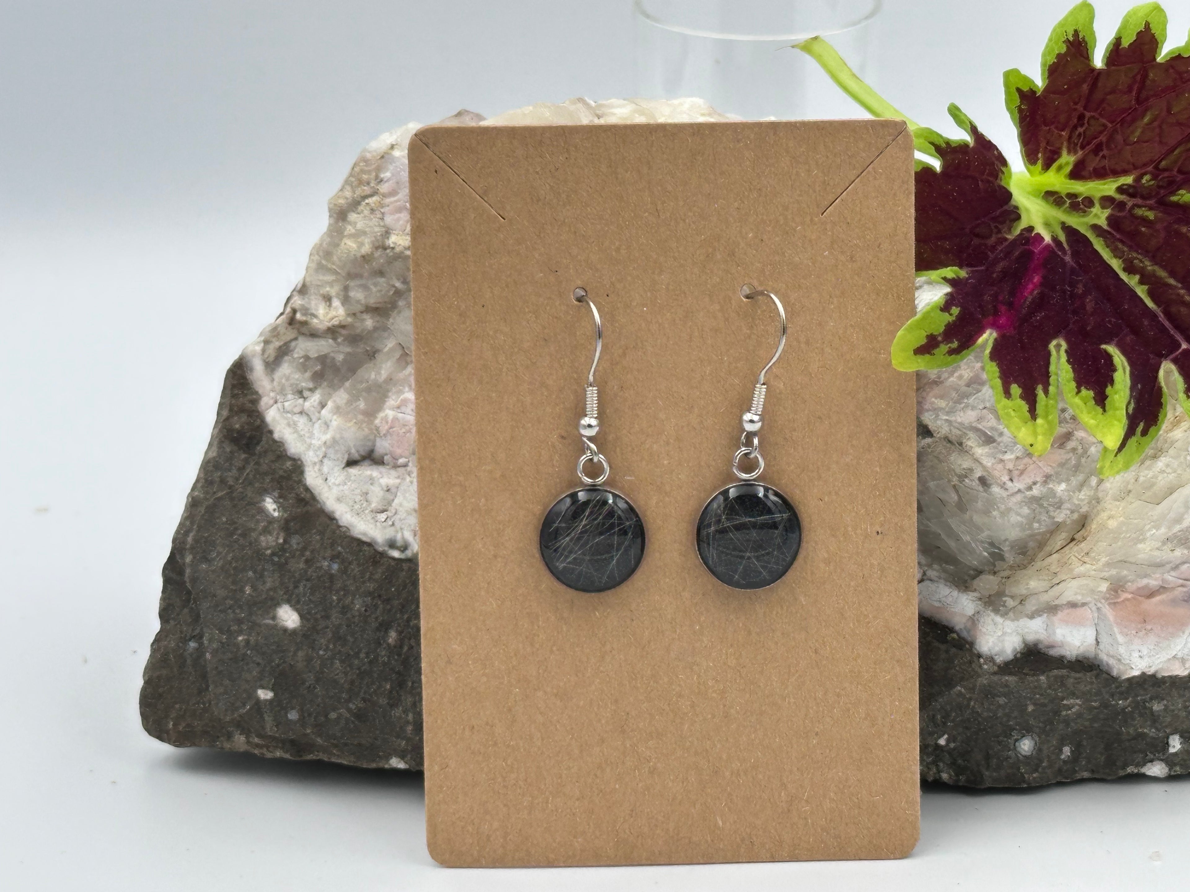 Ohrhänger Anthrazit mit Ihrem persönlichen Tierhaarschmuck