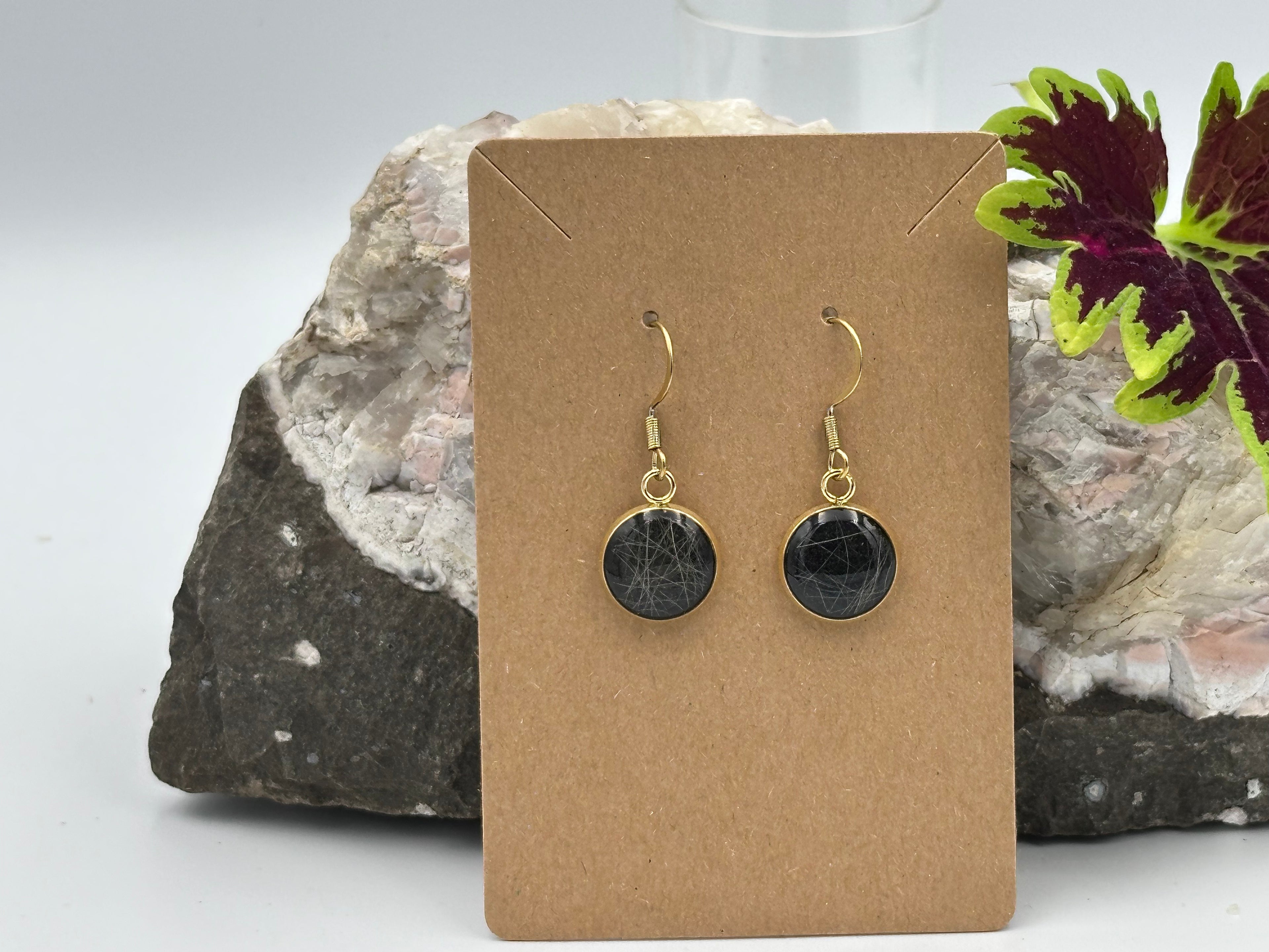 Ohrhänger Anthrazit mit Ihrem persönlichen Tierhaarschmuck