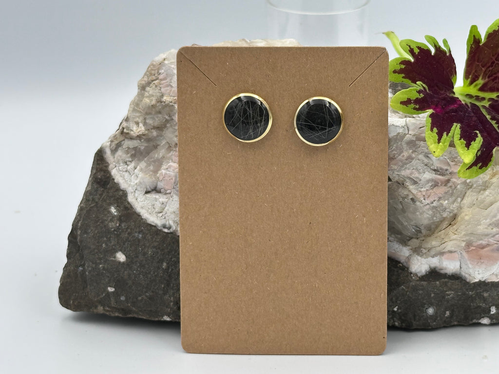 Ohrstecker Anthrazit mit Ihrem persönlichen Tierhaarschmuck