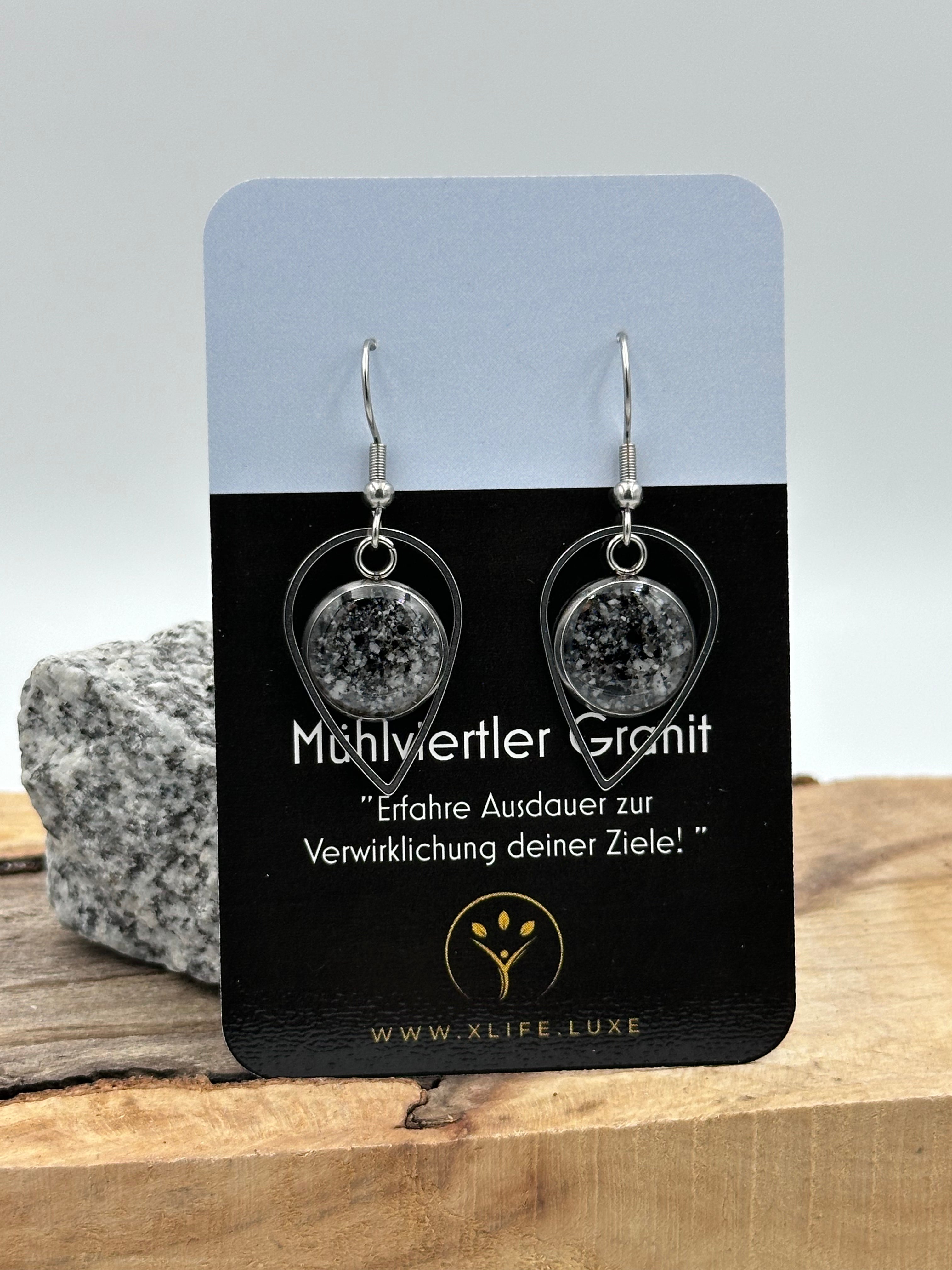 Ohrhänger Granit Tropfen