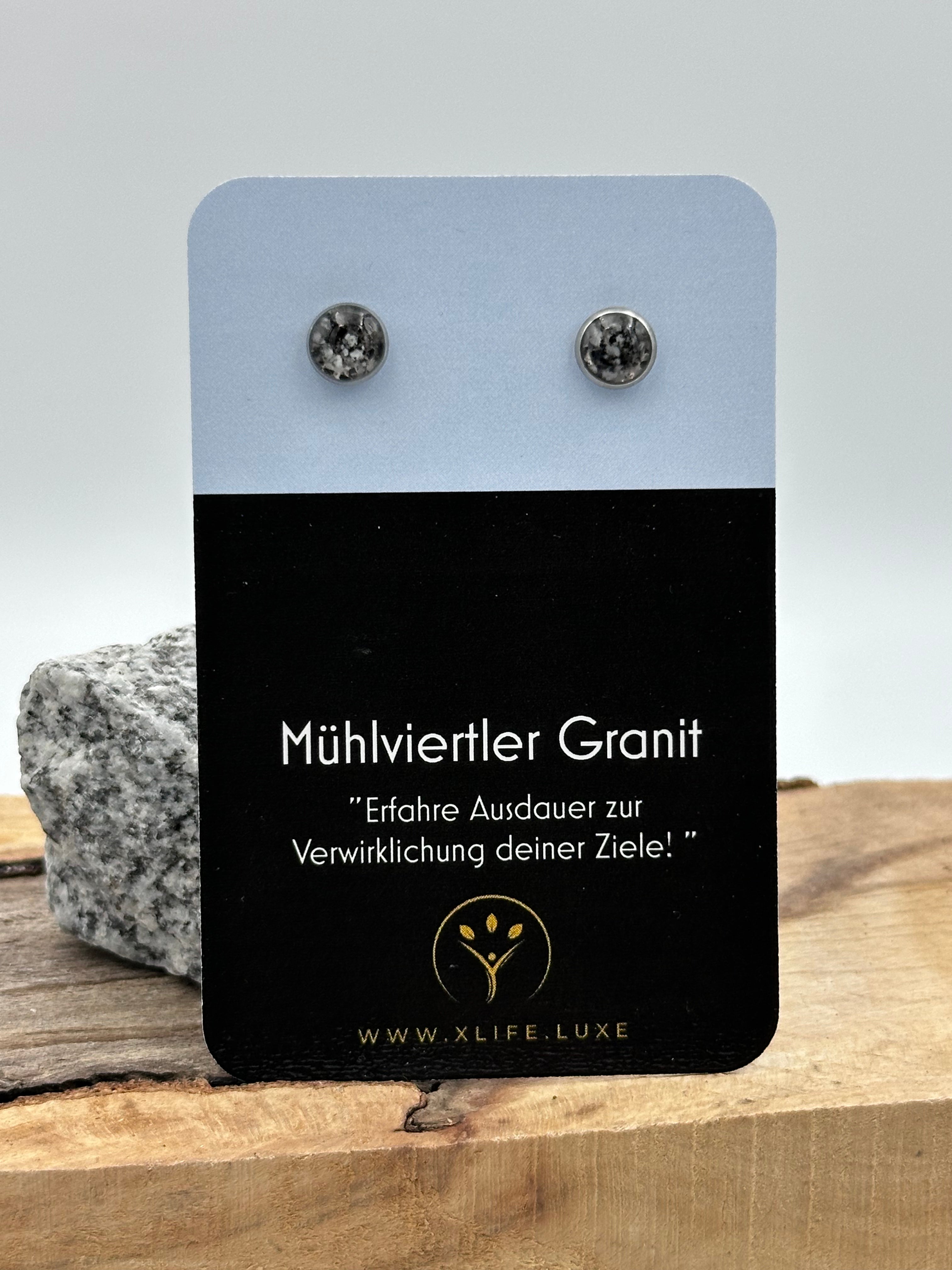 Ohrstecker Granit 8 mm