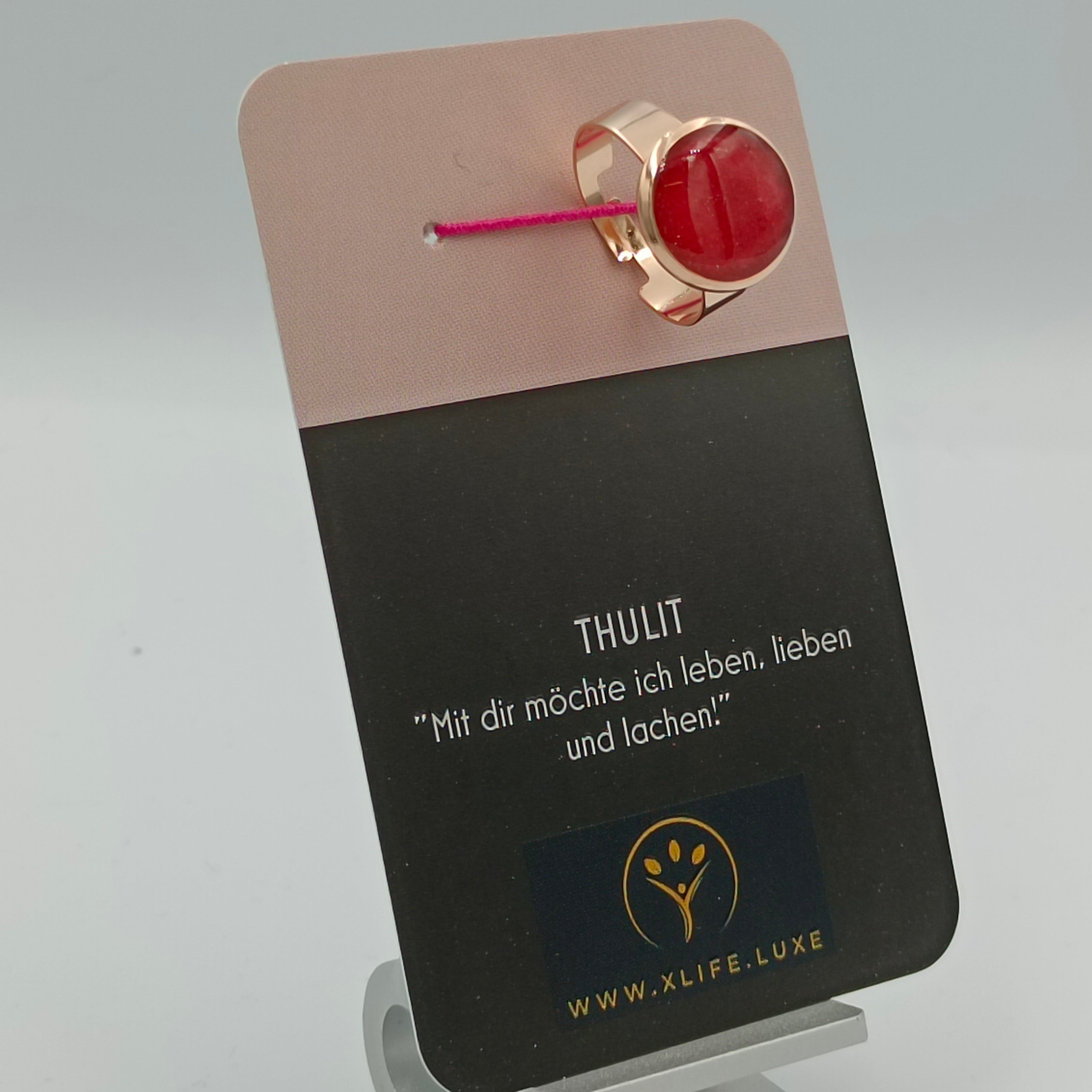 Thulit Ring 14 mm Rose