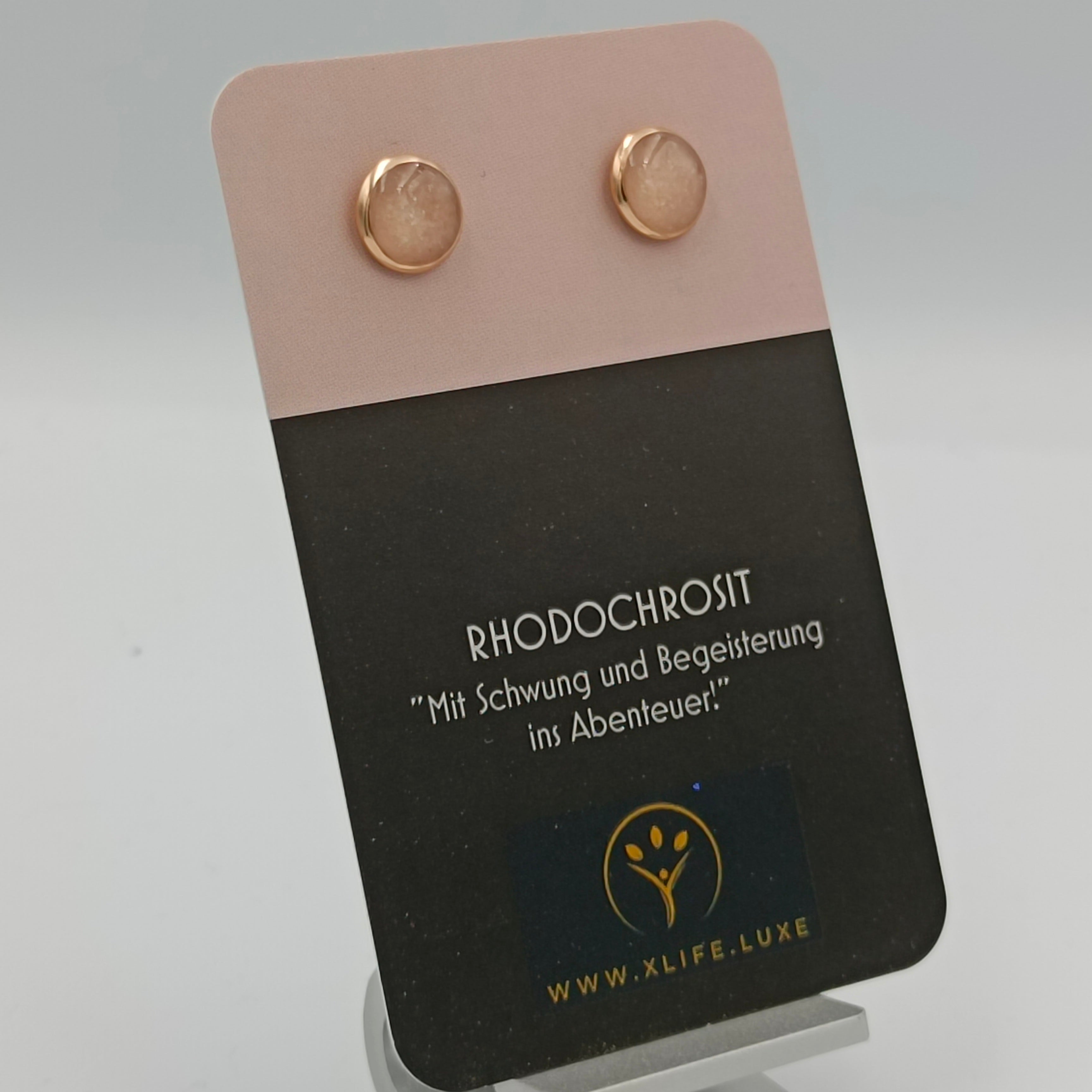 Rhodochrosit Ohrstecker 10 mm Rose