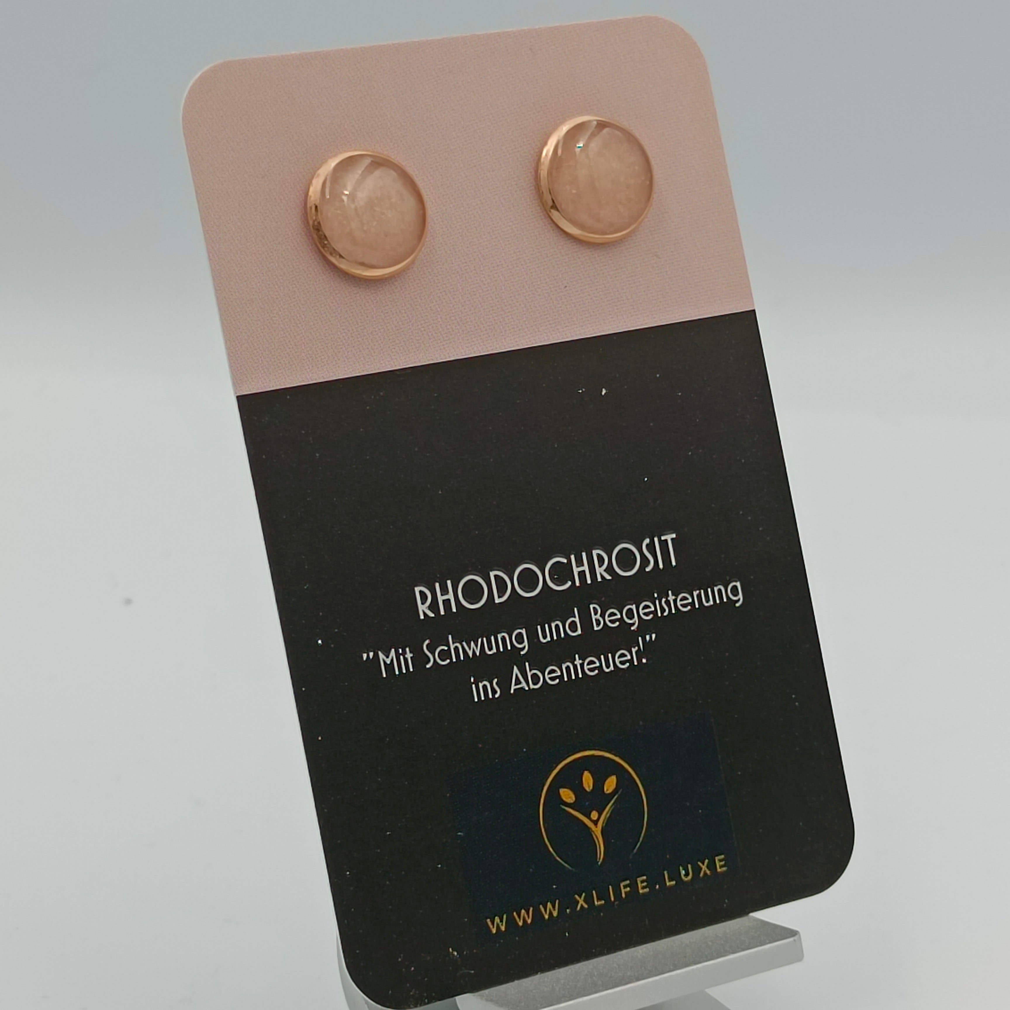 Rhodochrosit Ohrstecker 12mm Rose