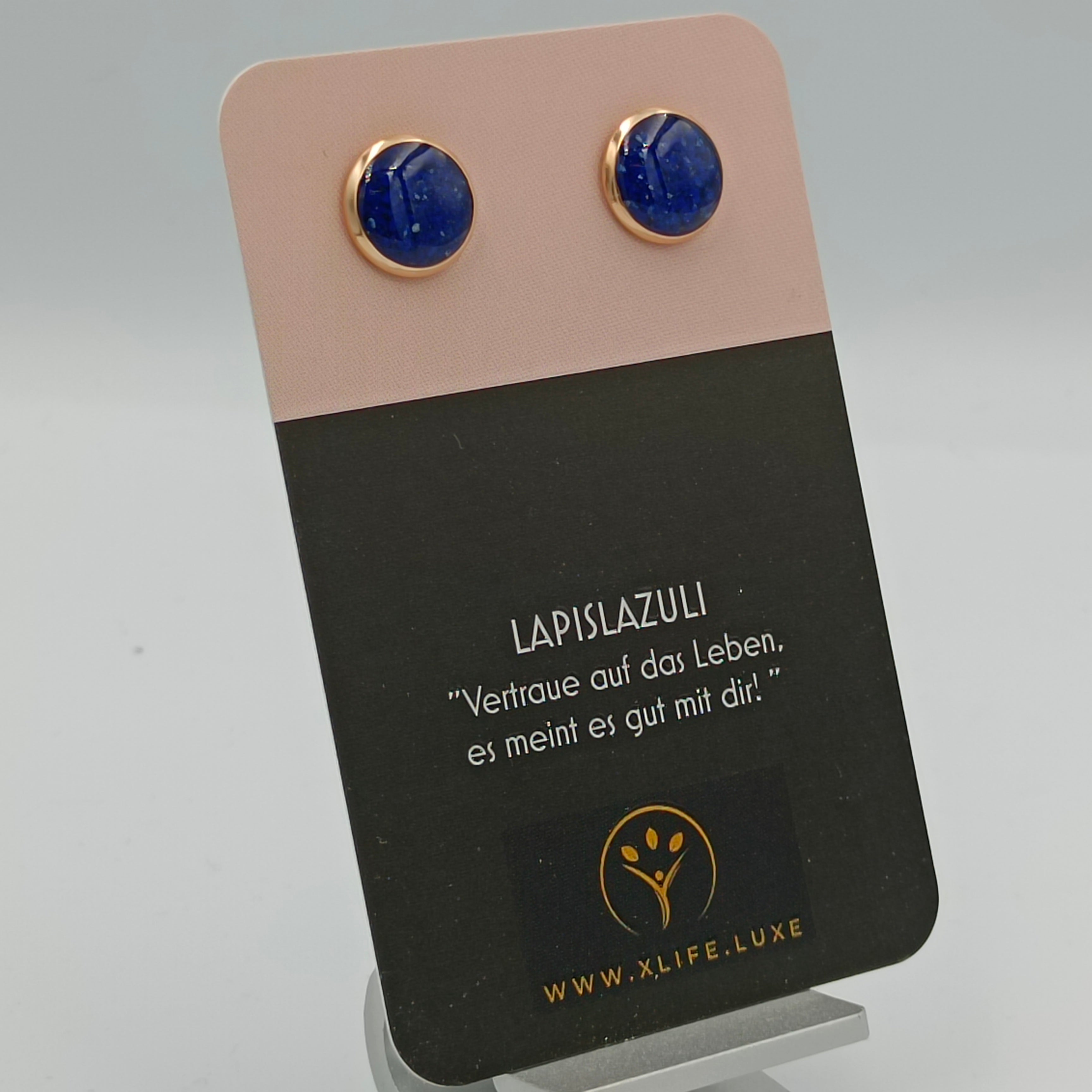 Lapislazuli Ohrstecker 12mm Rose