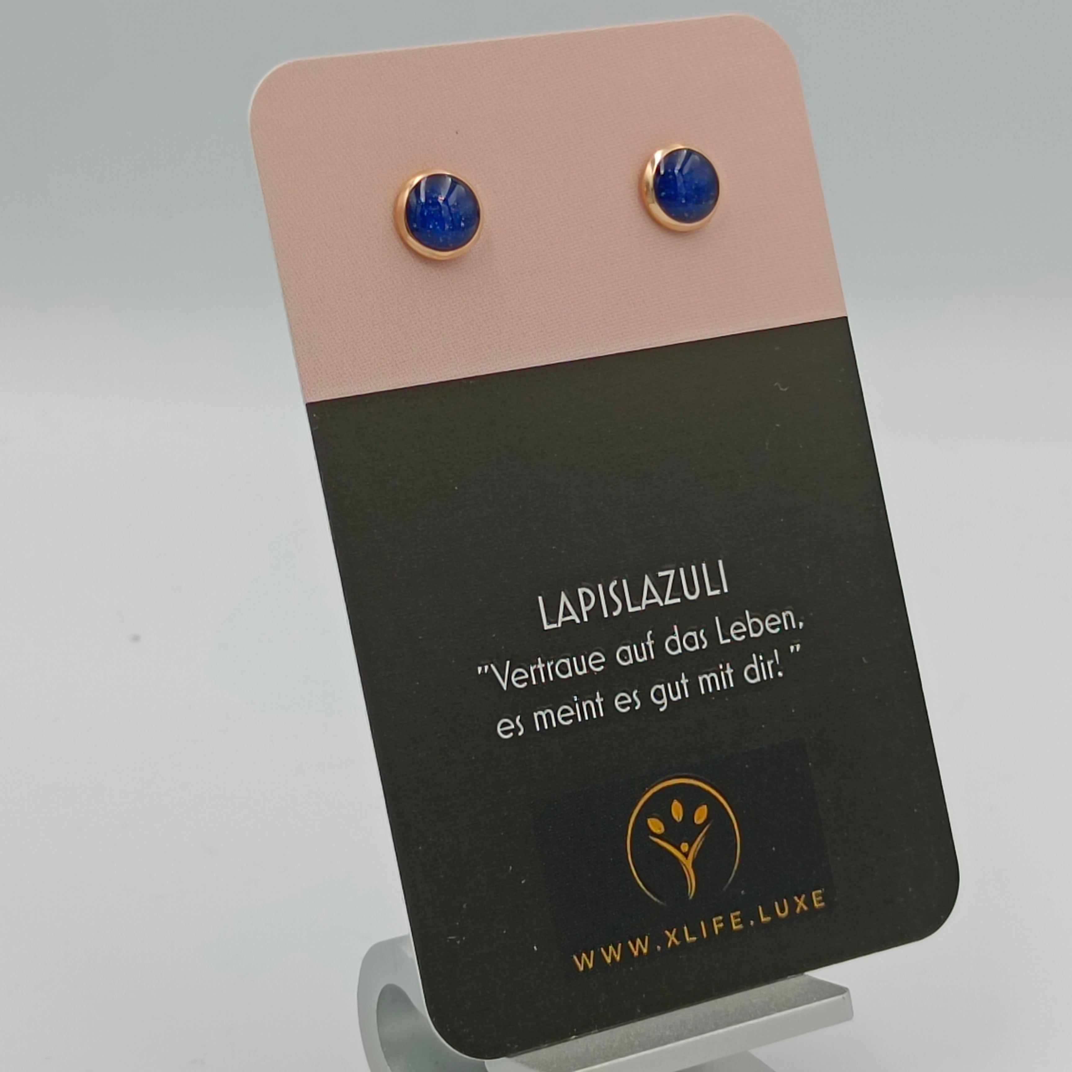 Lapislazuli Ohrstecker 8mm Rose