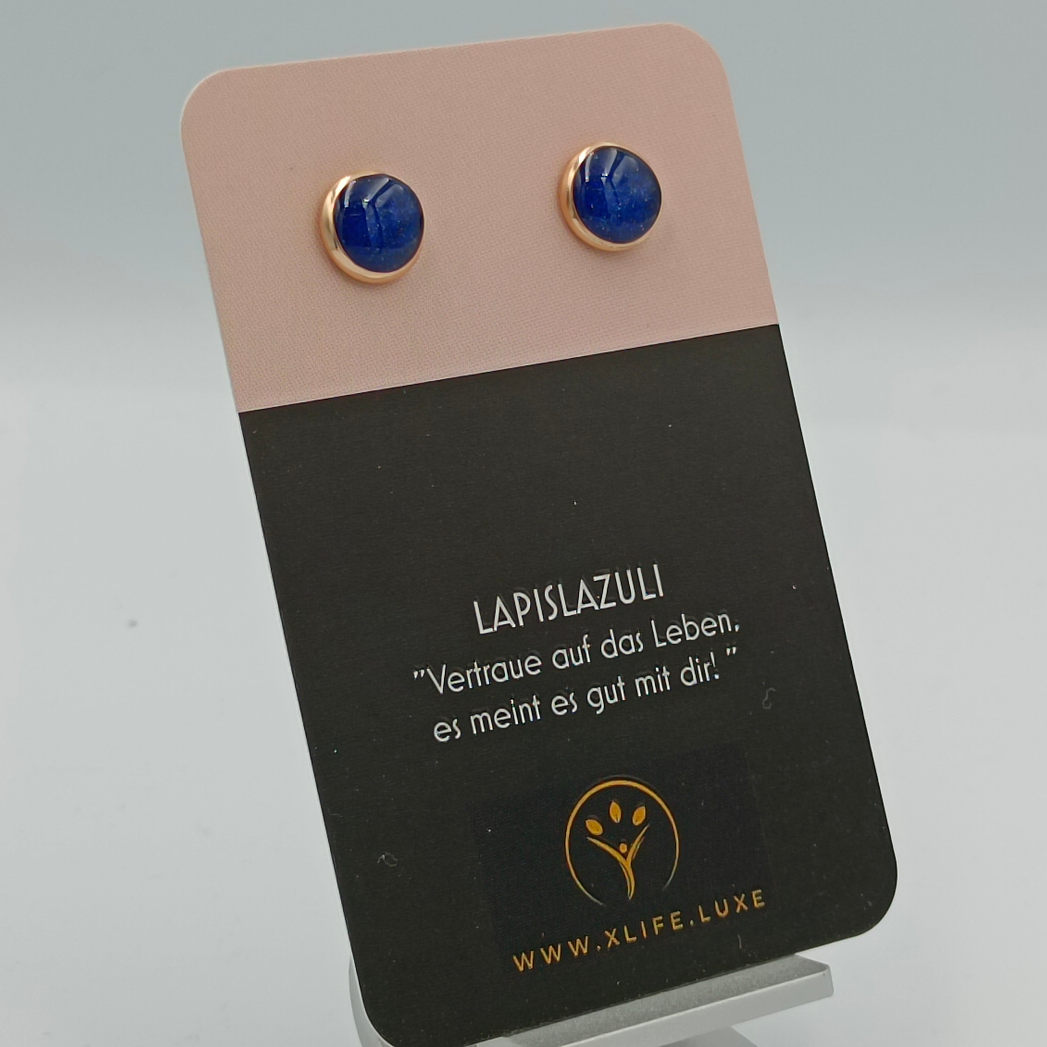 Lapislazuli Ohrstecker 10mm Rose