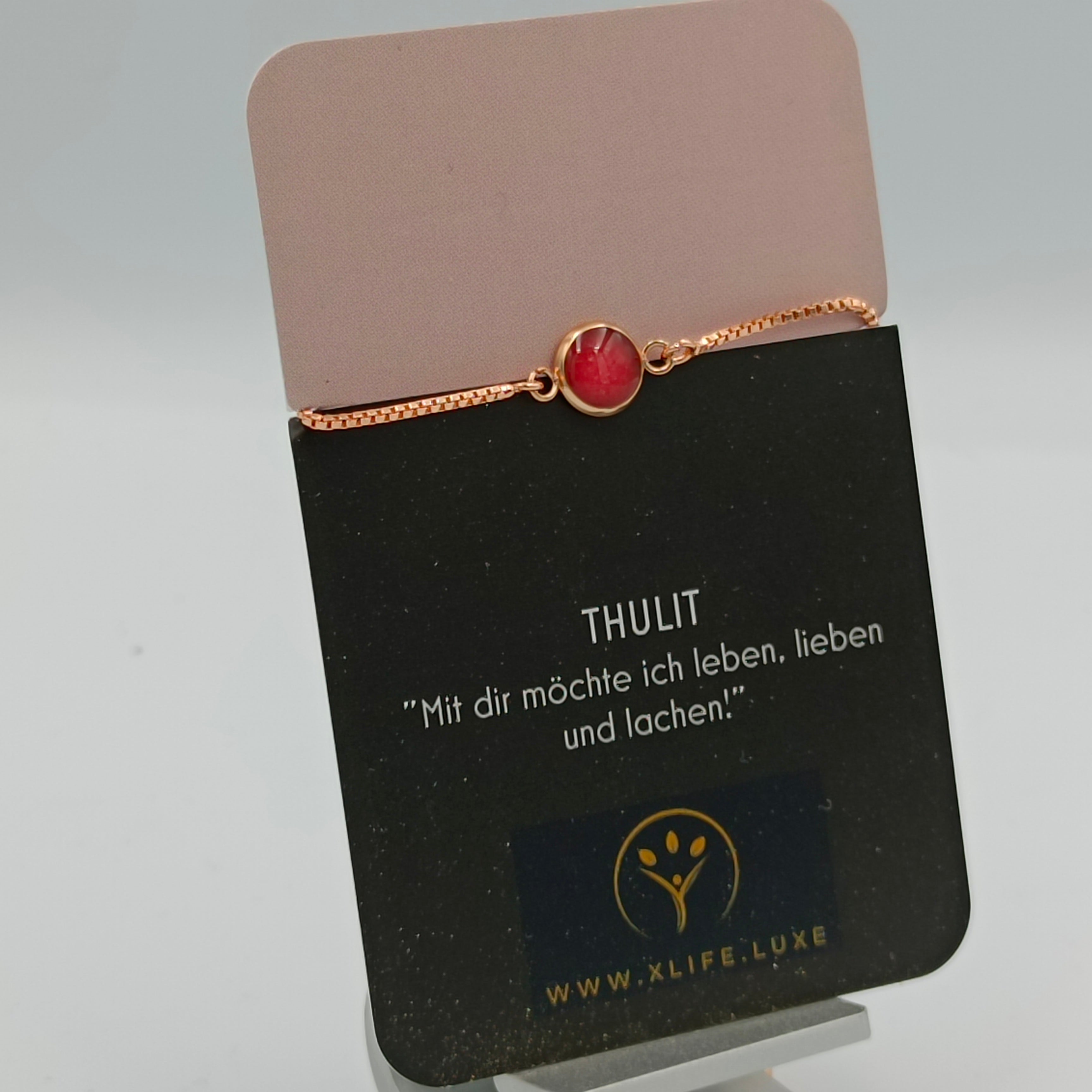 Thulit Armband 8 mm Rose