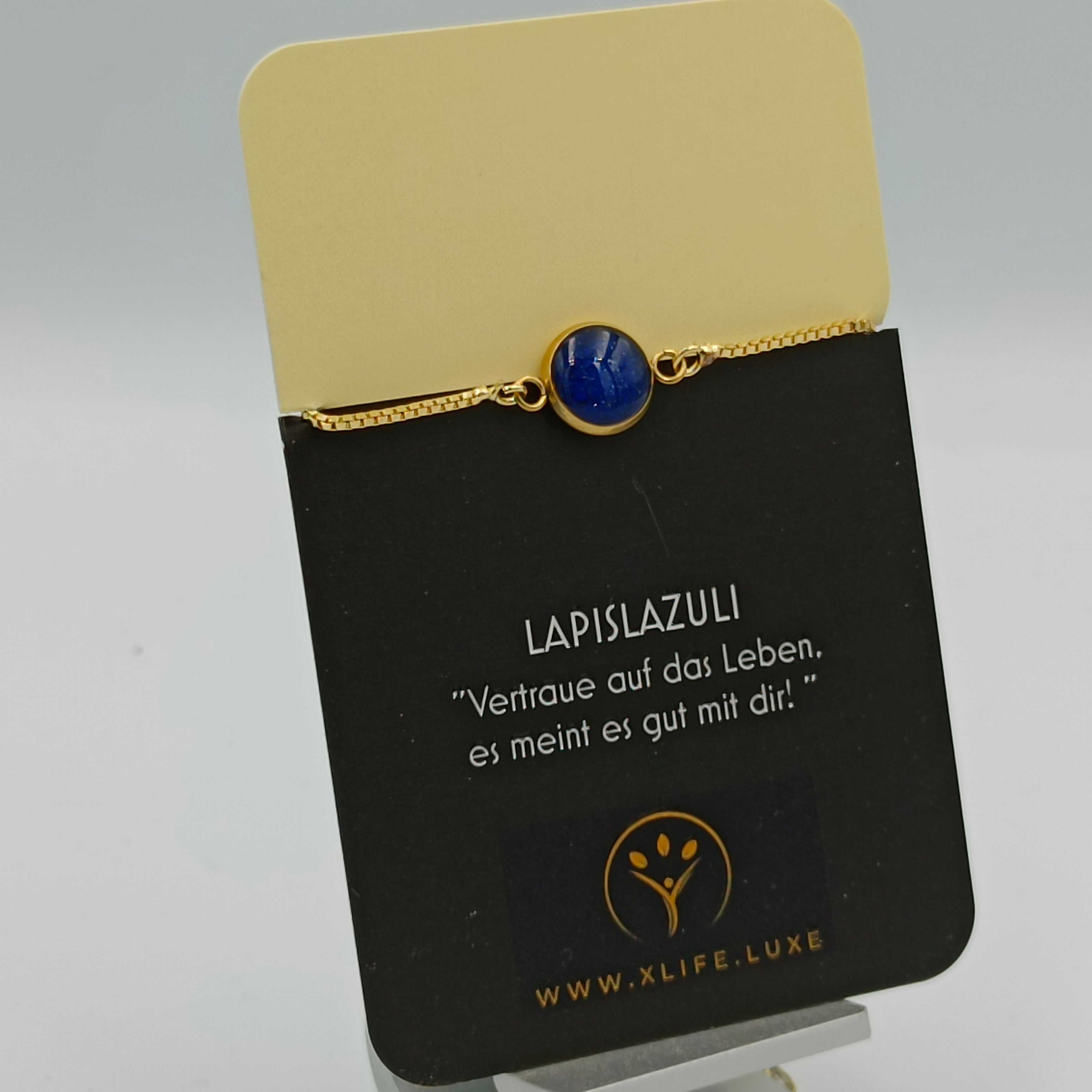 Lapislazuli Armband 8 mm golden