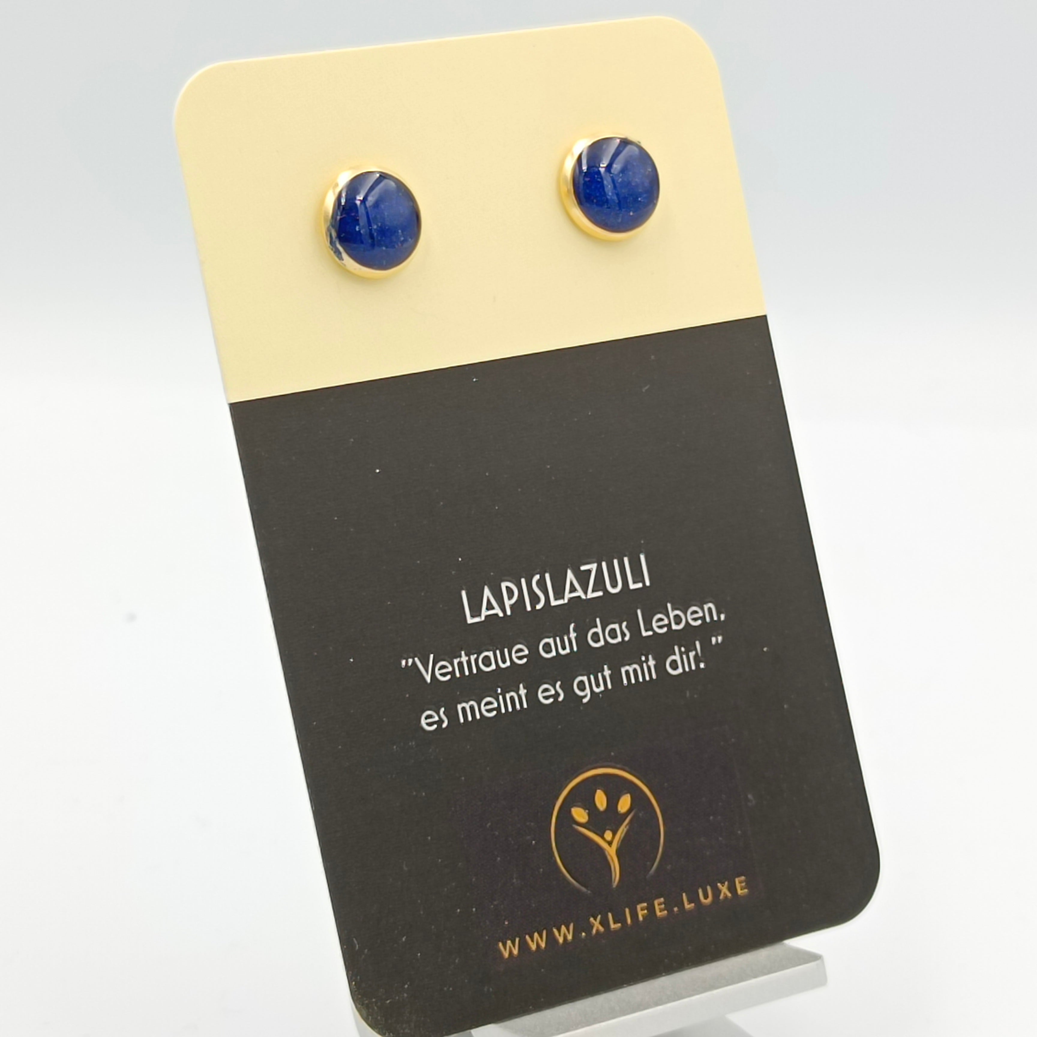 Lapislazuli Ohrstecker 10mm golden