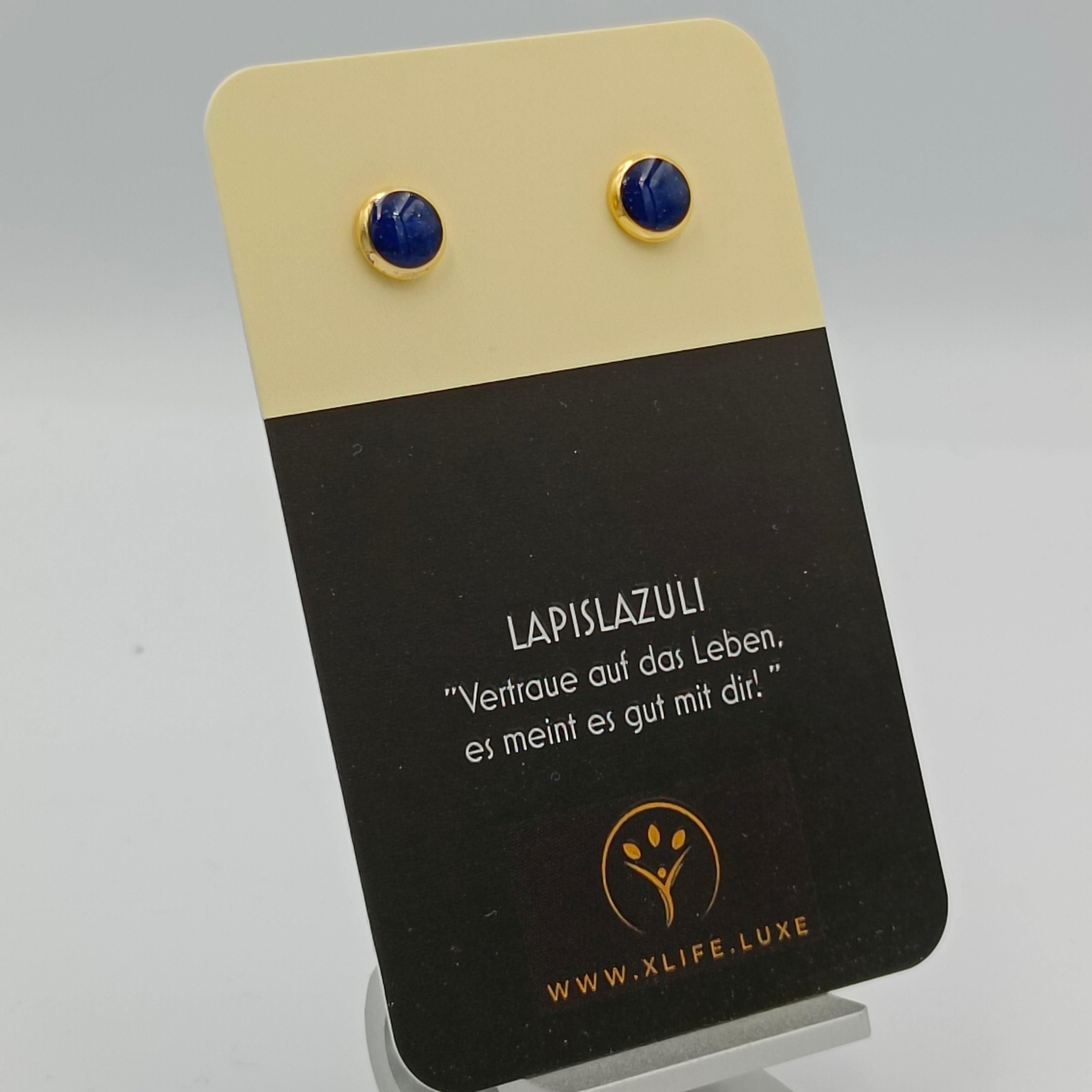 Lapislazuli Ohrstecker 8mm golden