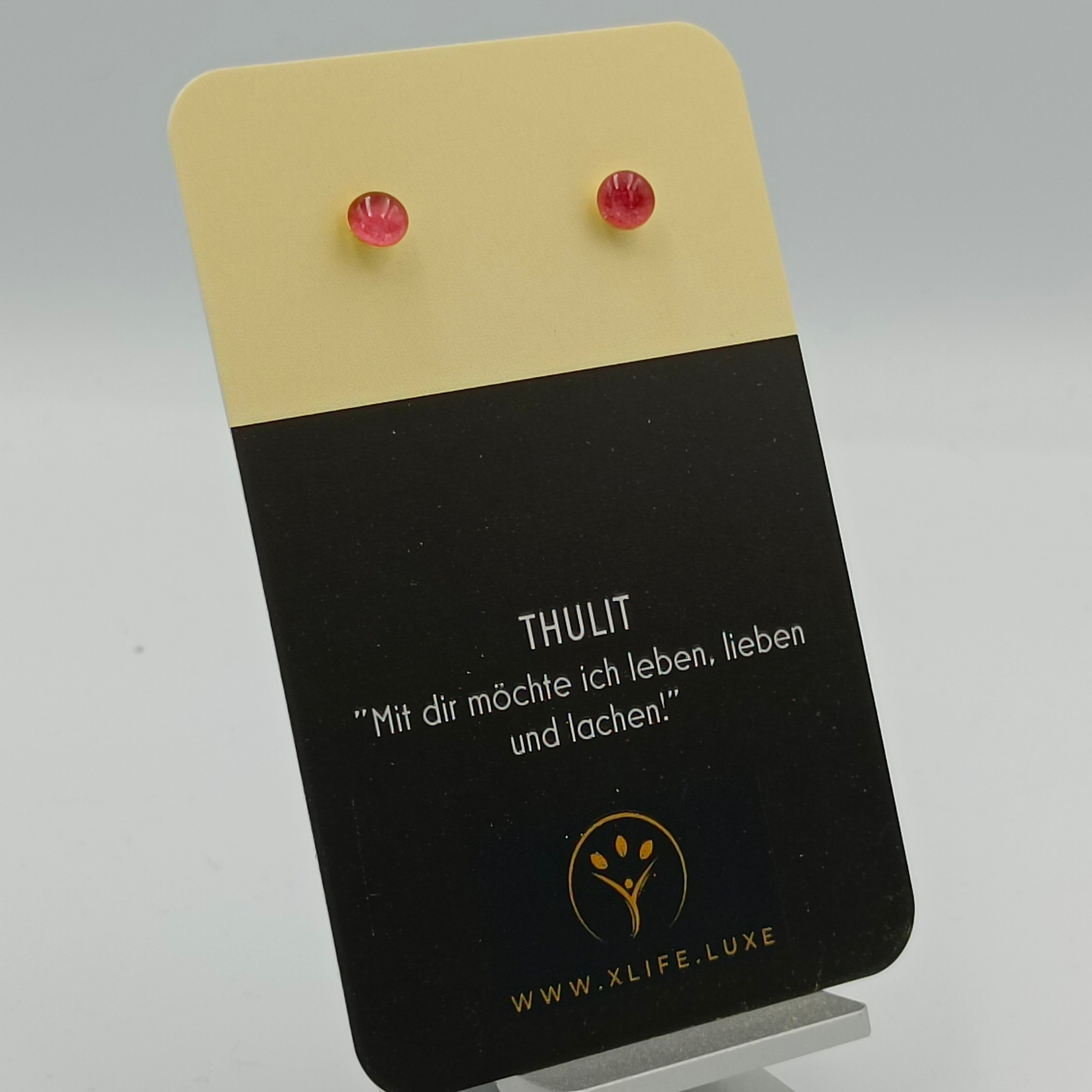 Thulit Ohrstecker 5mm golden