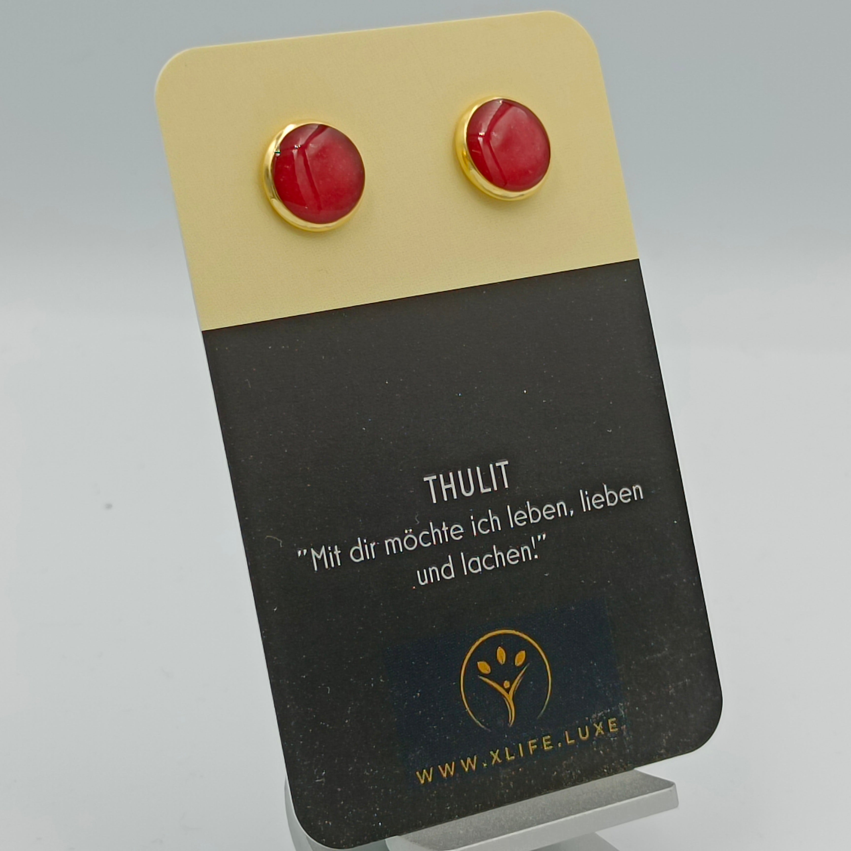 Thulit Ohrstecker 12mm golden