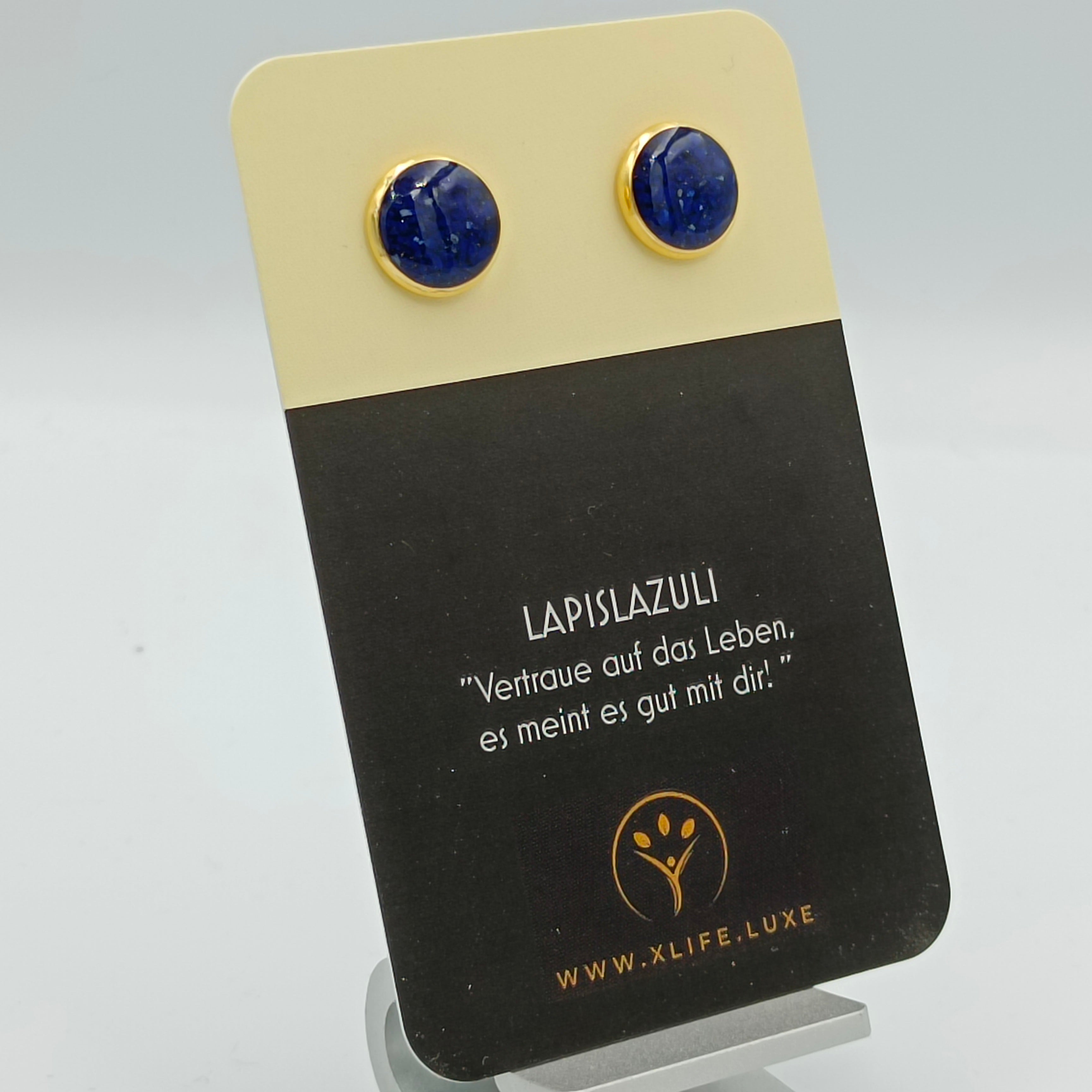 Lapislazuli Ohrstecker 12mm golden